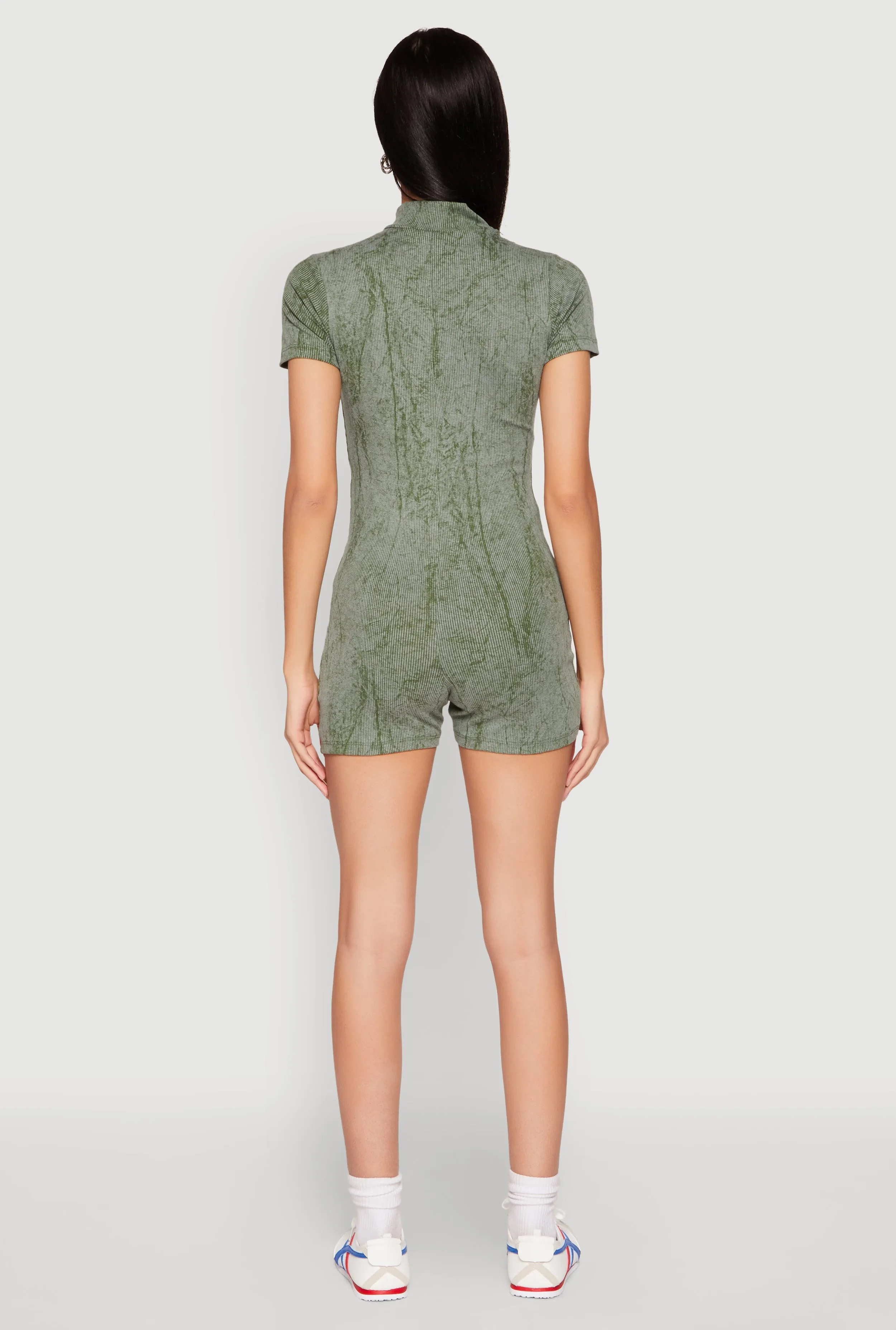 Mineral Wash Zip Front Romper sold by Rainbow product image thumbnail 5