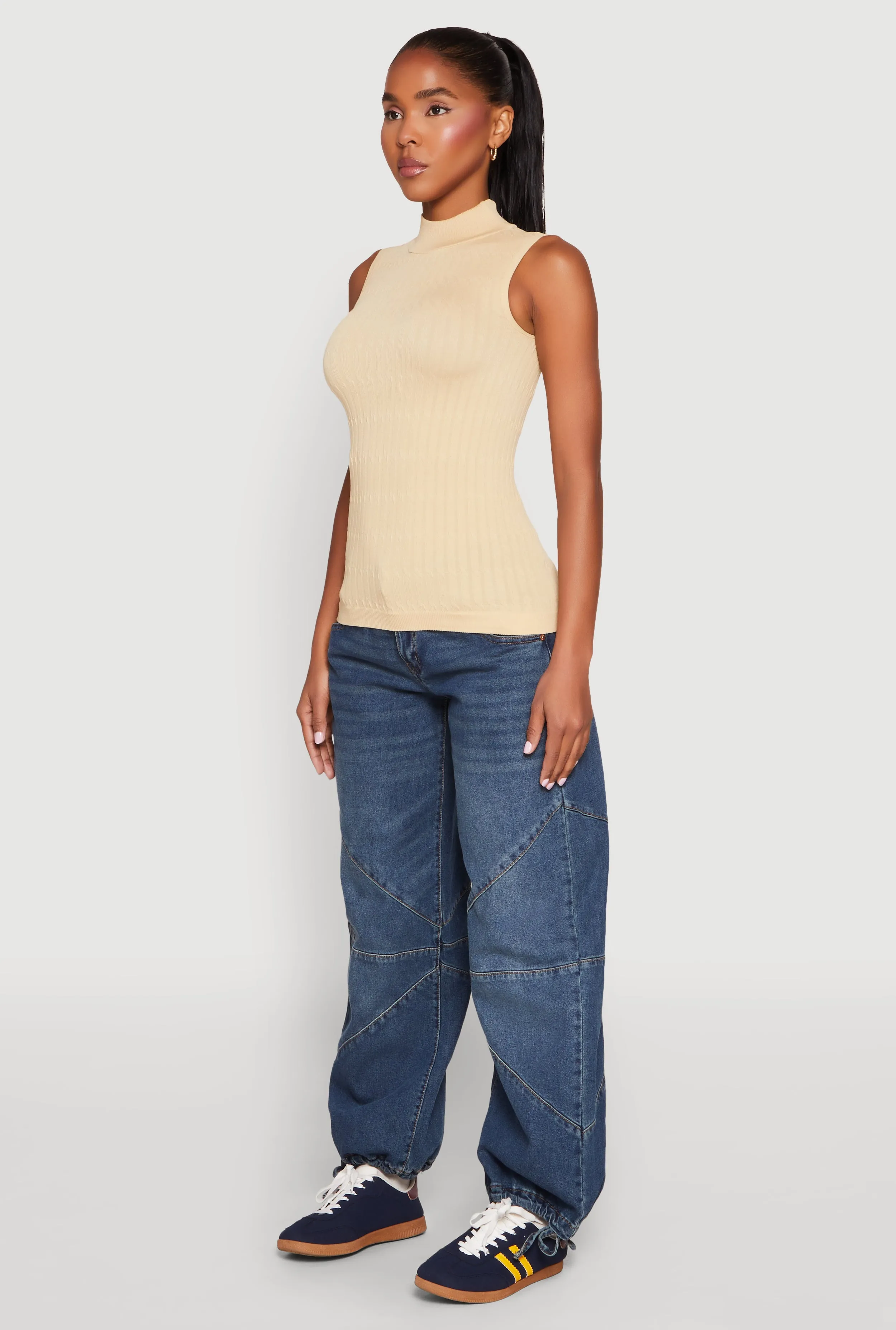 Seamless Mock Neck Tank Top sold by Rainbow product image thumbnail 5