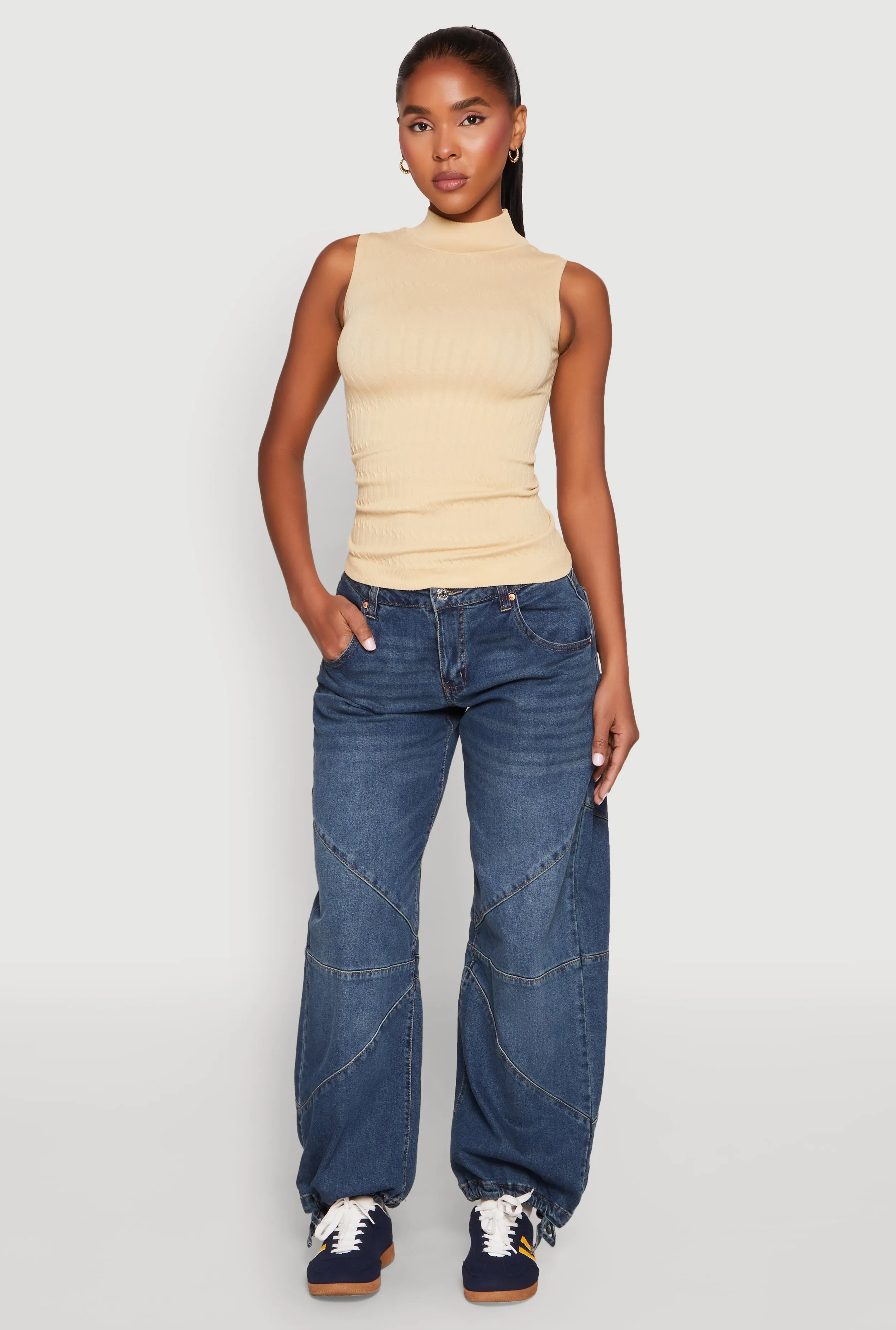 Seamless Mock Neck Tank Top sold by Rainbow