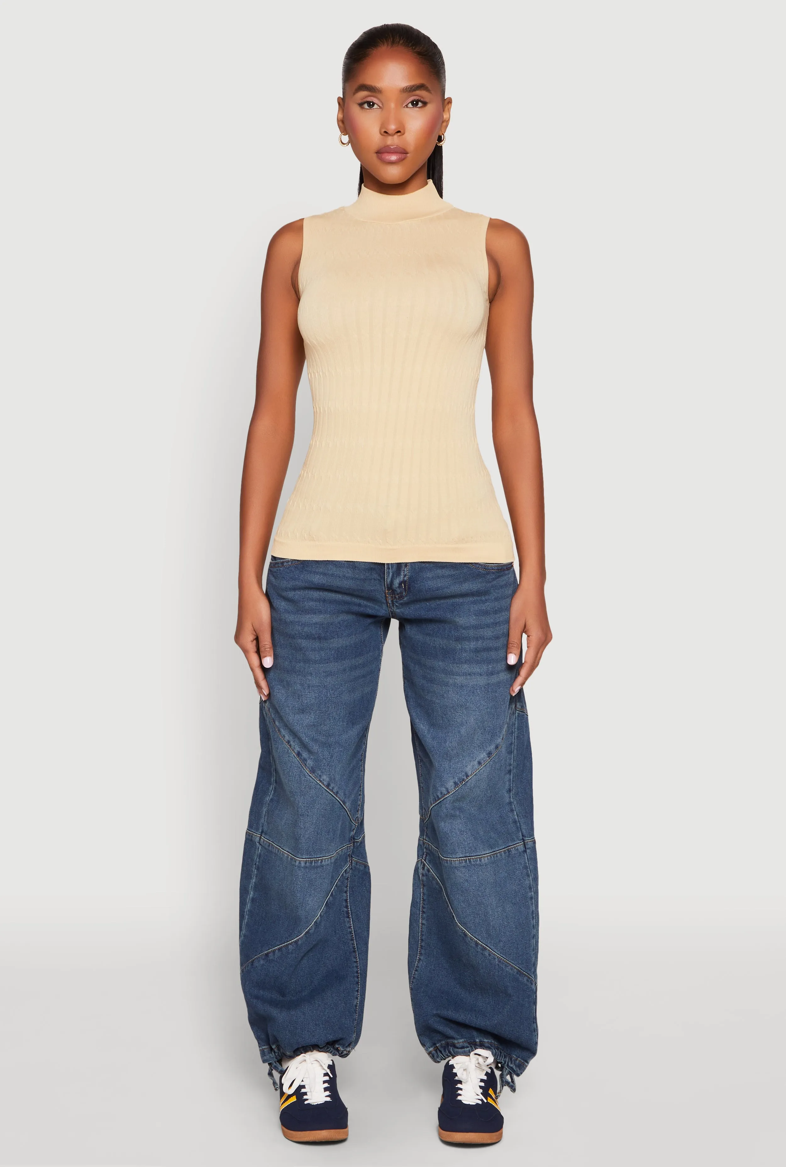 Seamless Mock Neck Tank Top sold by Rainbow product image thumbnail 3