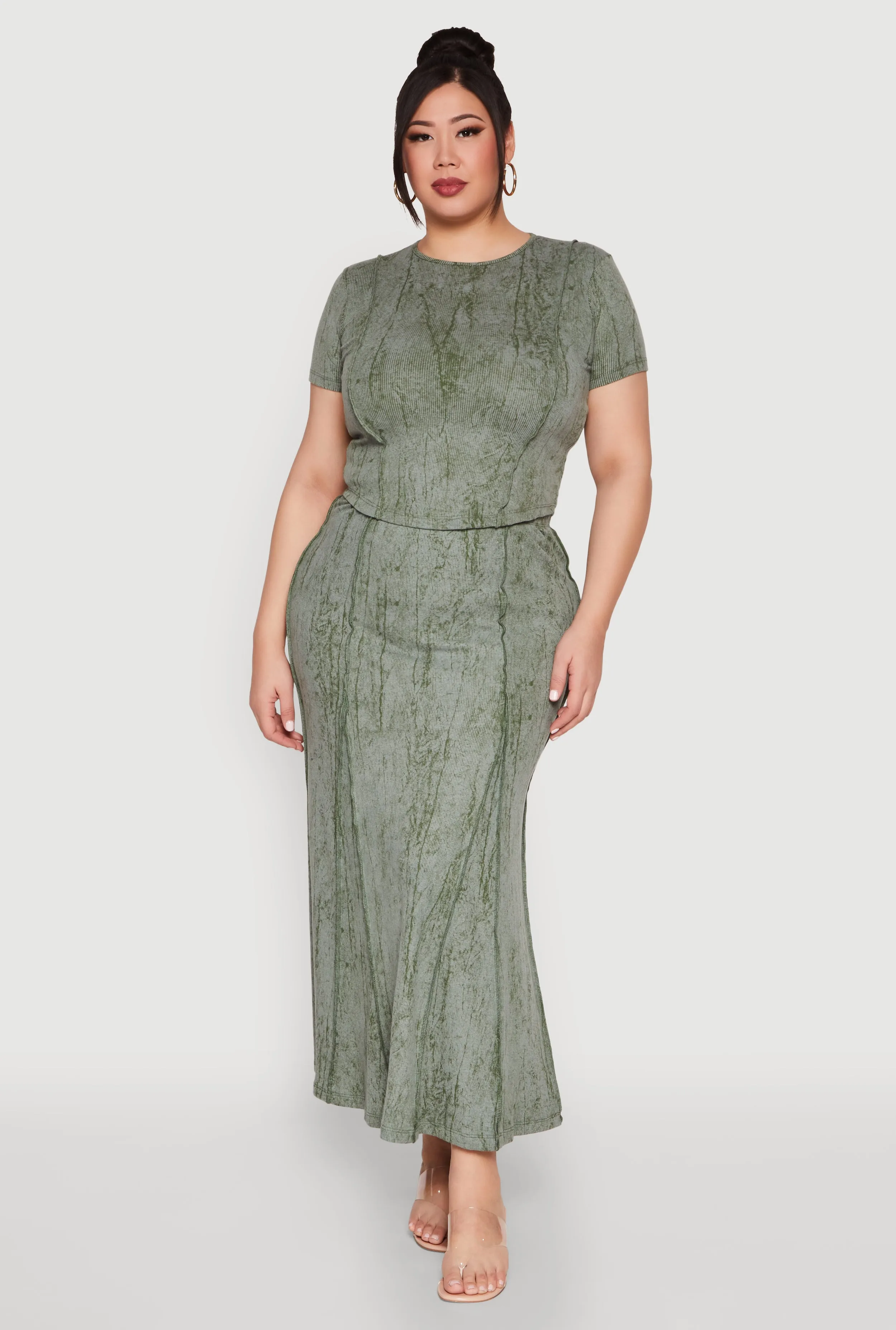 Plus Size Mineral Wash Pintuck Short Sleeve Top sold by Rainbow product image thumbnail 2