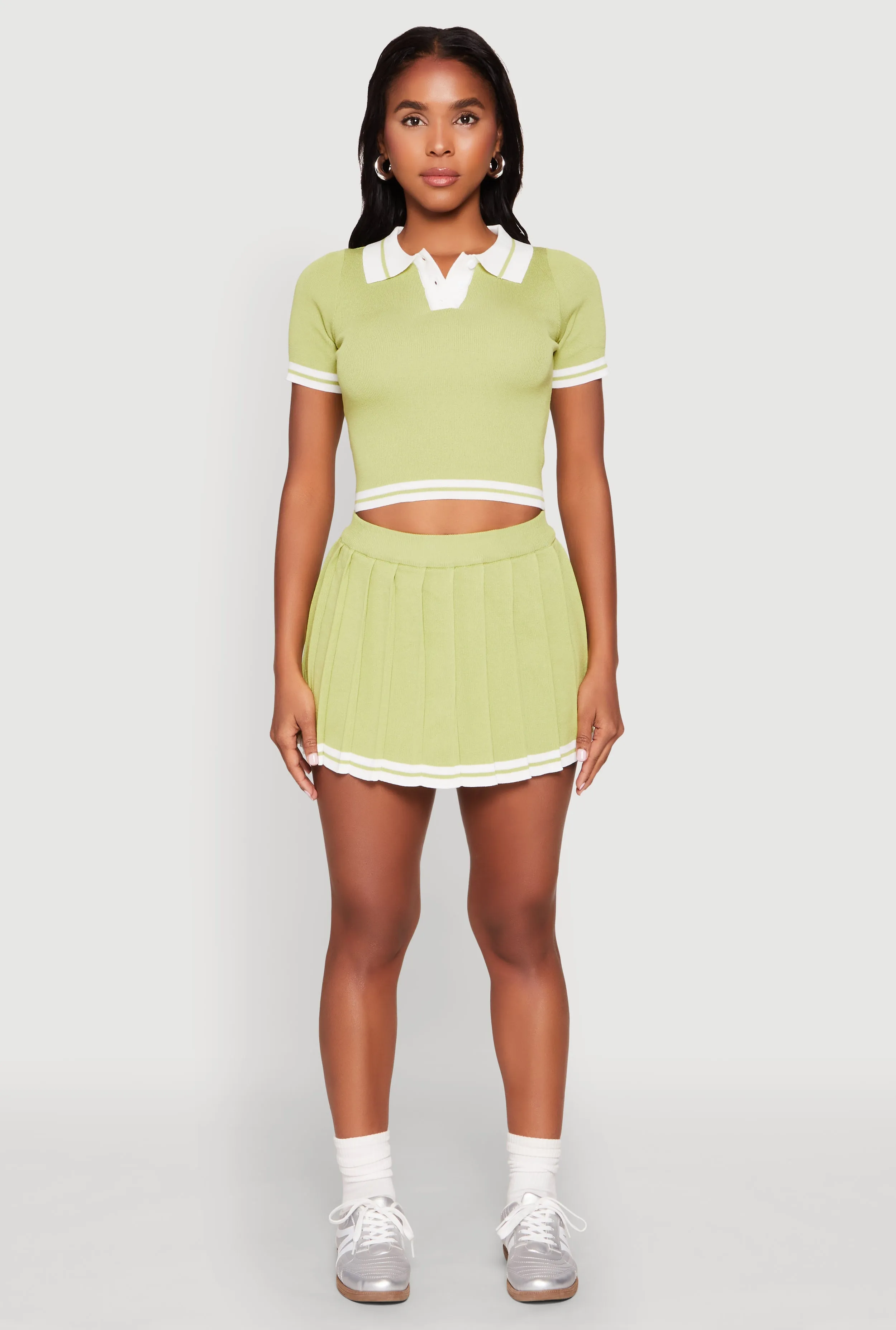 Daisy Varsity Stripe Cropped Polo Shirt sold by Rainbow product image thumbnail 3