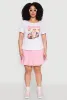 Plus Size Ribbed Knit Baddies Graphic Tee sold by Rainbow