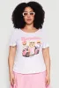Plus Size Ribbed Knit Baddies Graphic Tee sold by Rainbow