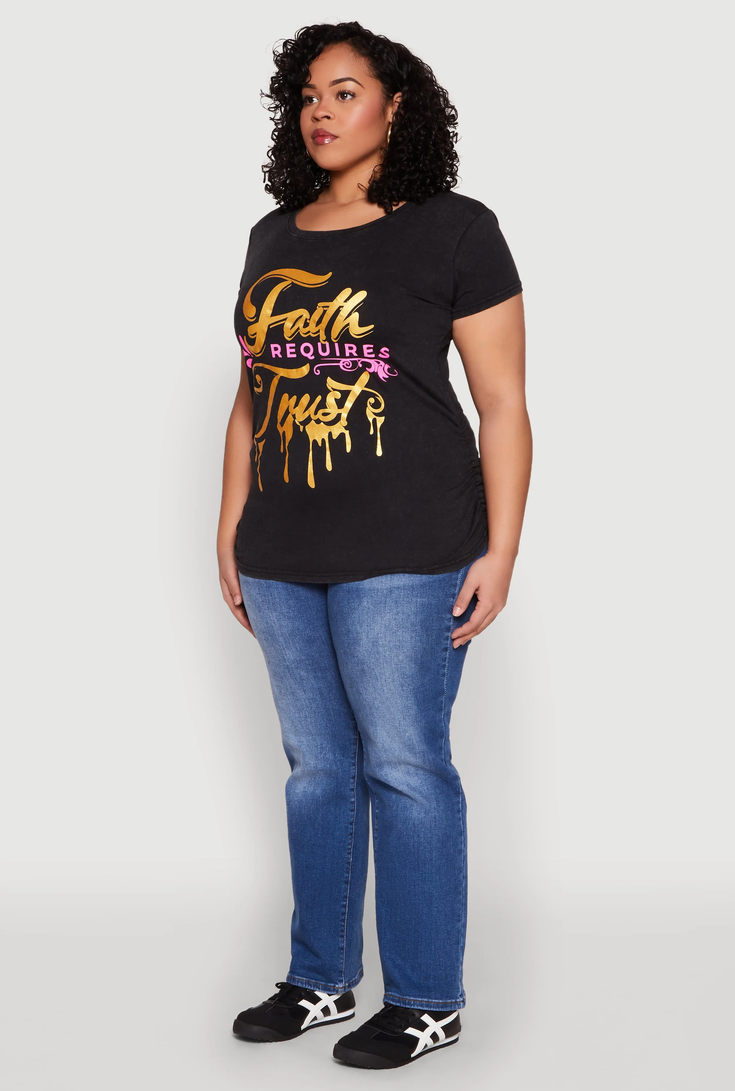 Plus Size Mineral Wash Faith Graphic Tee sold by Rainbow product image thumbnail 5