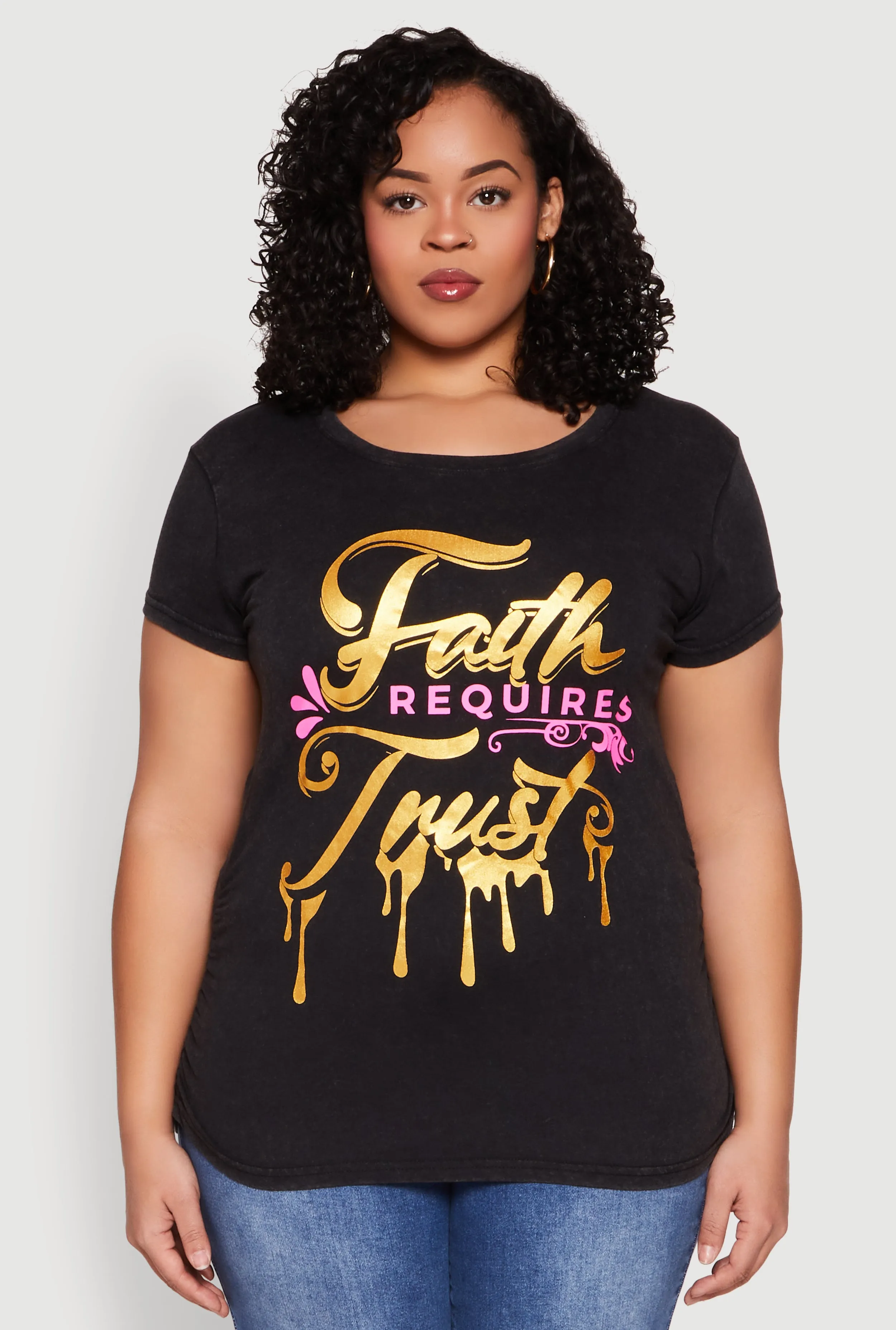 Plus Size Mineral Wash Faith Graphic Tee sold by Rainbow product image thumbnail 2