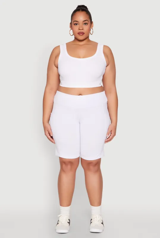 Plus Size Cell Phone Pocket Biker Shorts sold by Rainbow