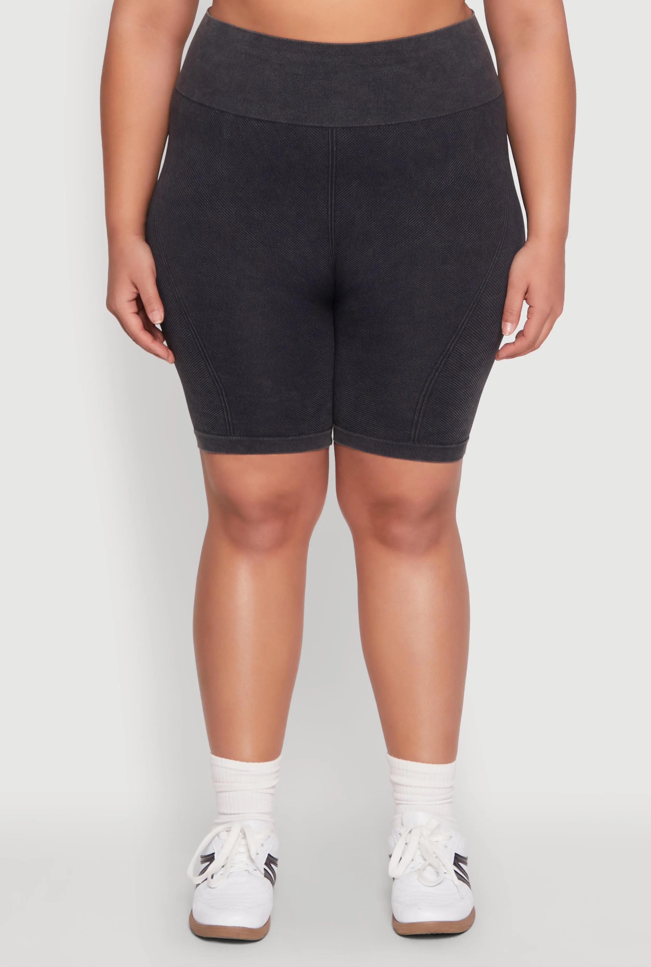 Plus Size Mineral Wash Biker Shorts sold by Rainbow product image thumbnail 3