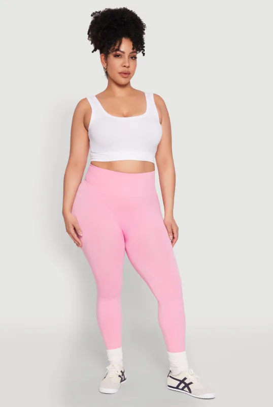 Plus Size High Waisted Seamless Leggings sold by Rainbow