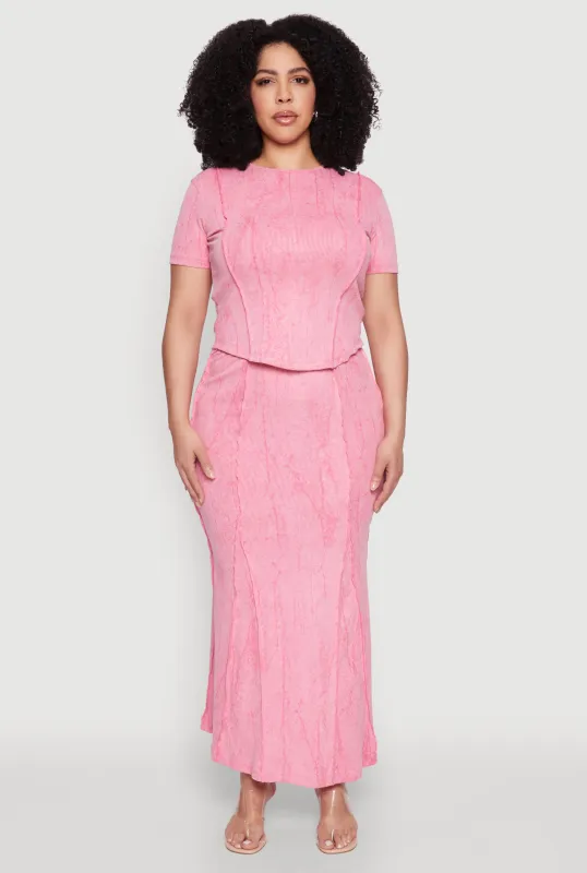 Plus Size Mineral Wash Mermaid Skirt sold by Rainbow