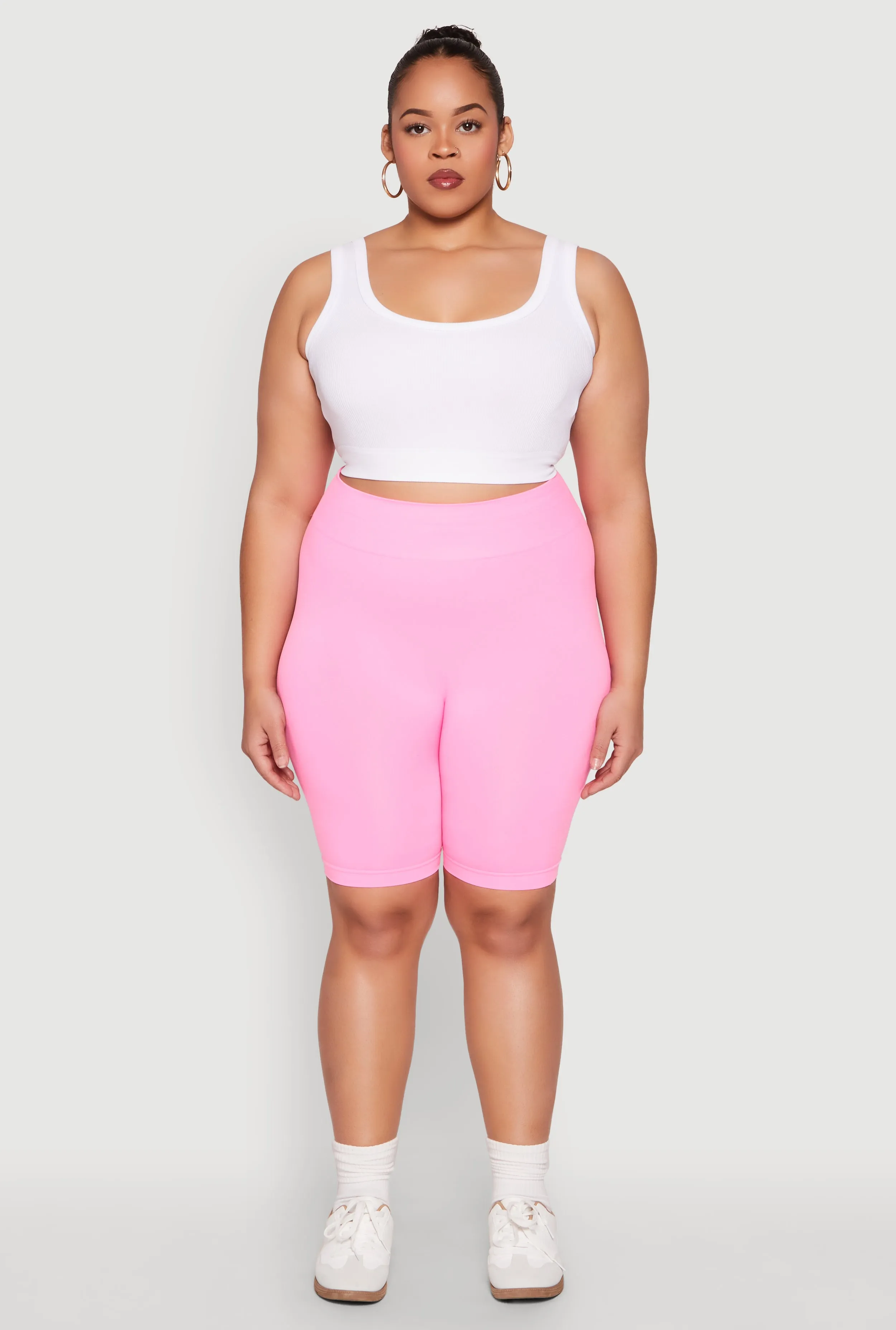 Plus Size High Waist Seamless Biker Shorts sold by Rainbow product image thumbnail 2