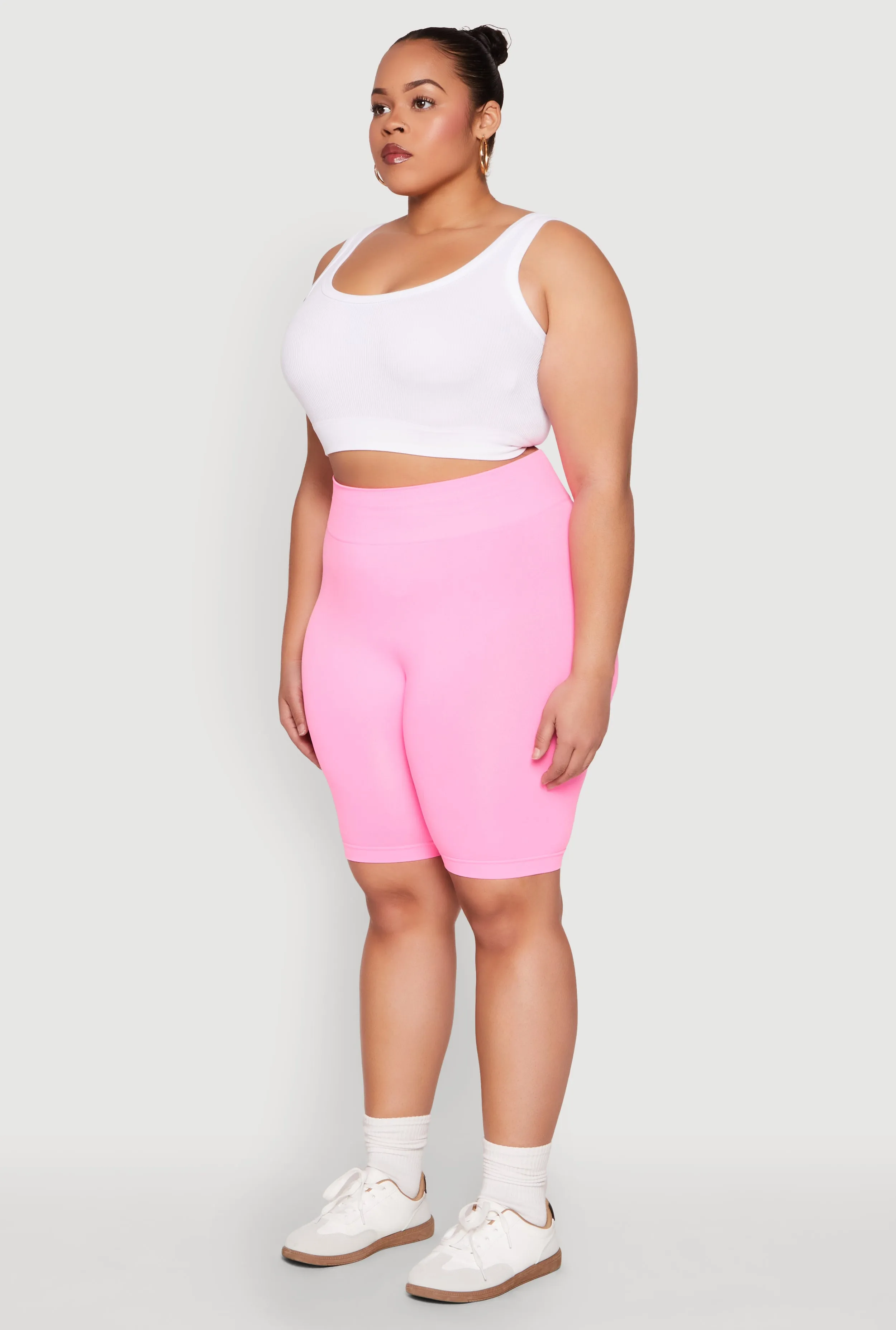 Plus Size High Waist Seamless Biker Shorts sold by Rainbow product image thumbnail 3