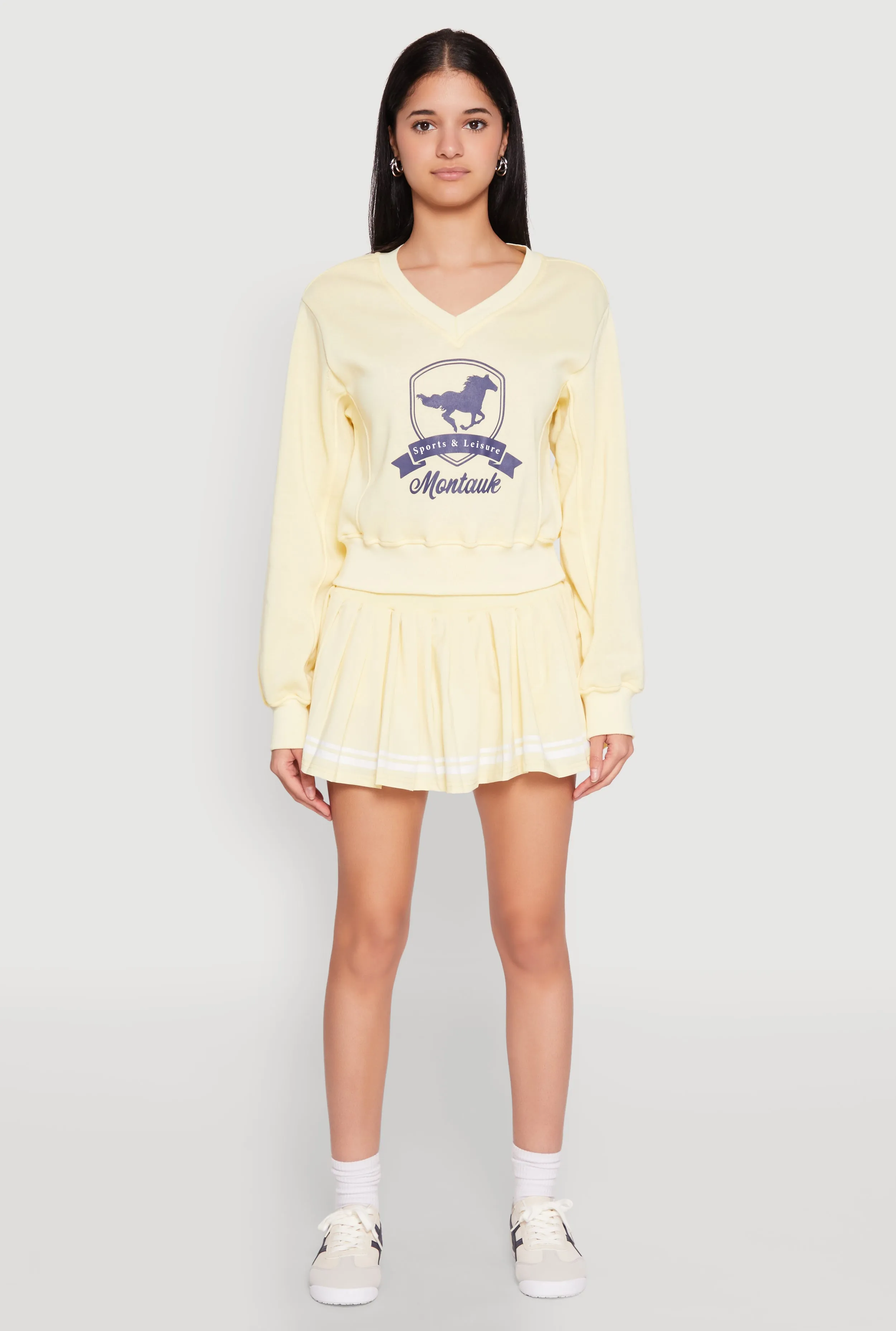 High Waisted Varsity Stripe Skort sold by Rainbow product image thumbnail 2