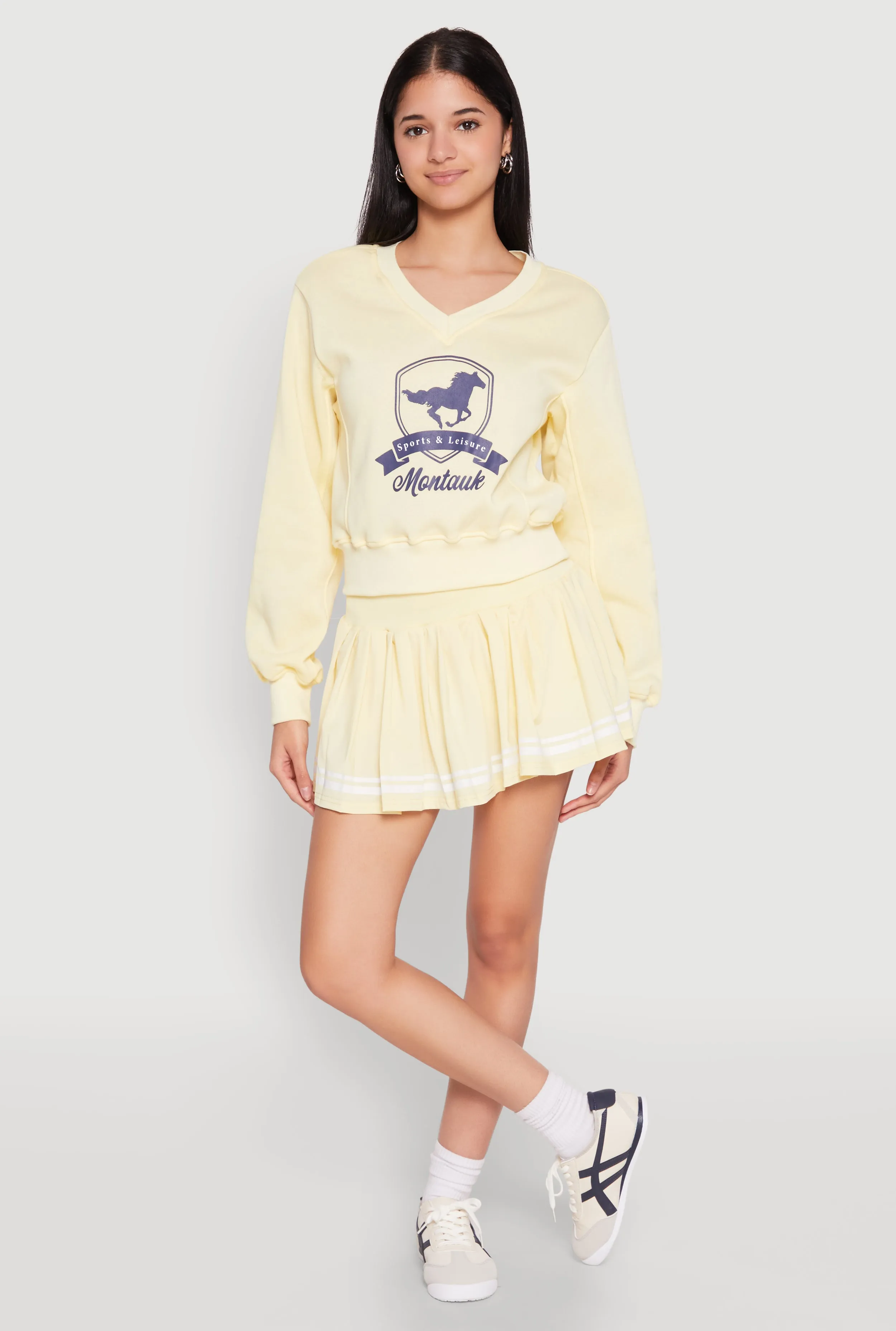 High Waisted Varsity Stripe Skort sold by Rainbow