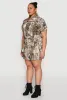 Plus Size Hunter Camo Print Short Sleeve Cropped Jacket sold by Rainbow