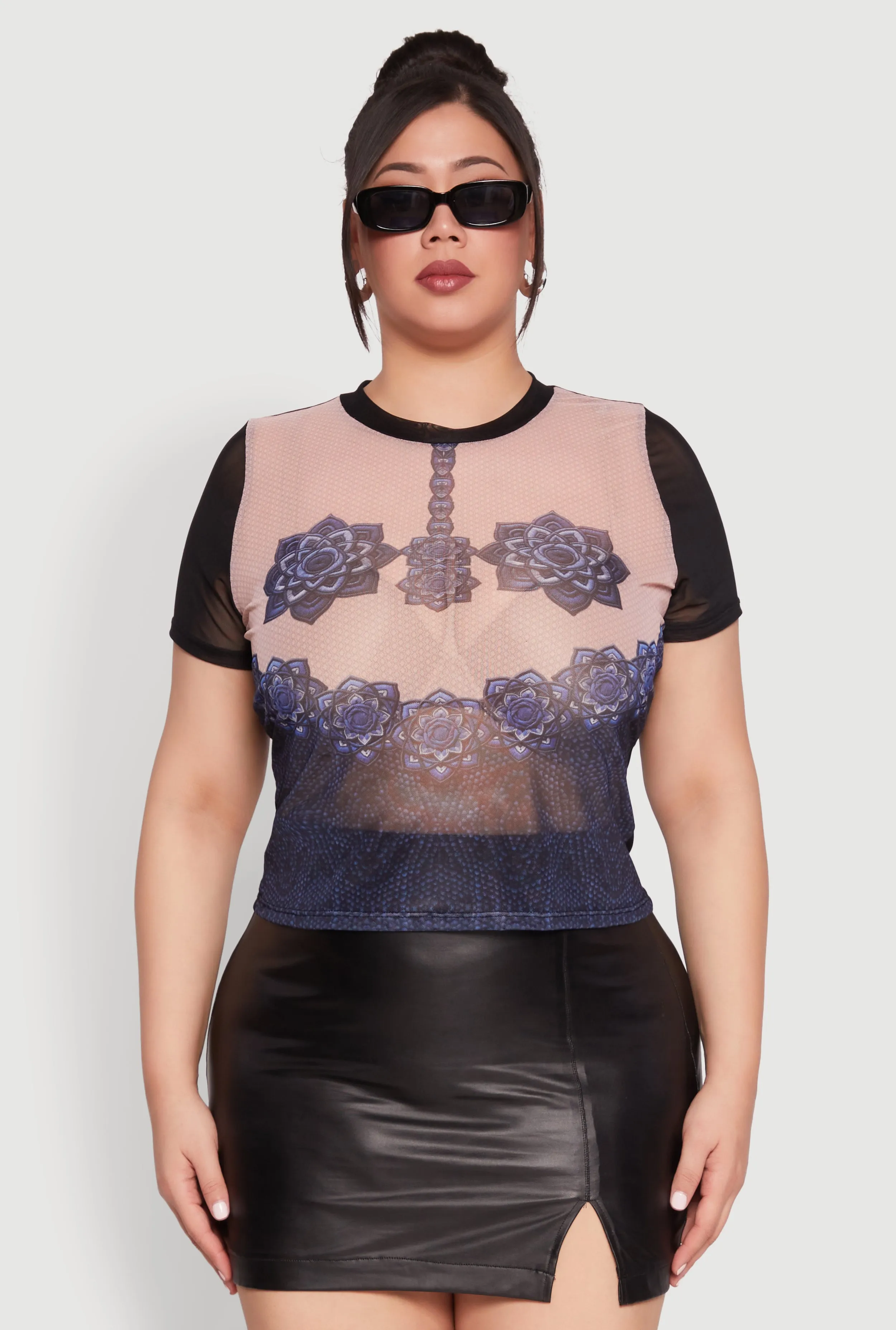 Plus Size Graphic Print Mesh Tee sold by Rainbow product image thumbnail 2