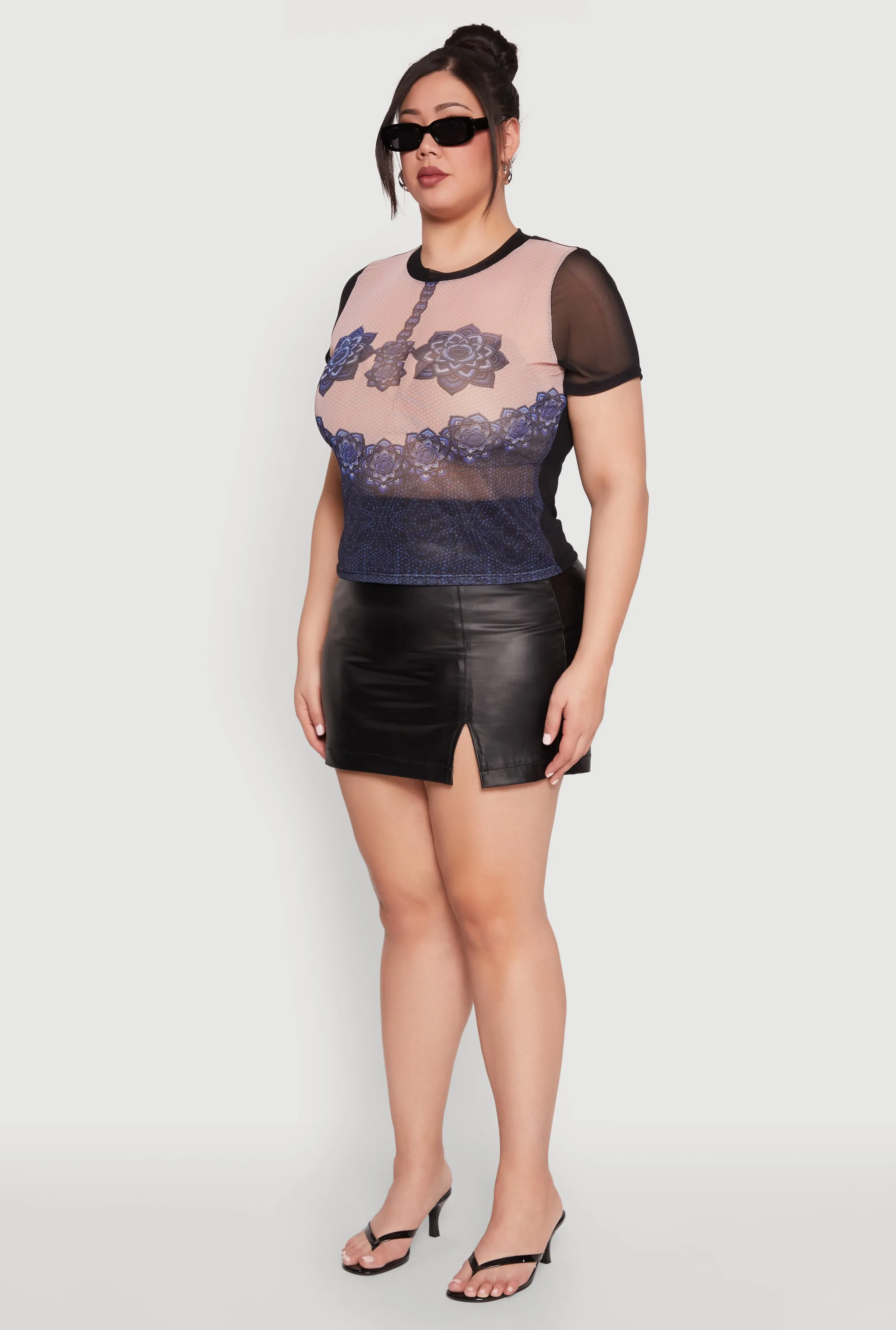 Plus Size Graphic Print Mesh Tee sold by Rainbow product image thumbnail 5