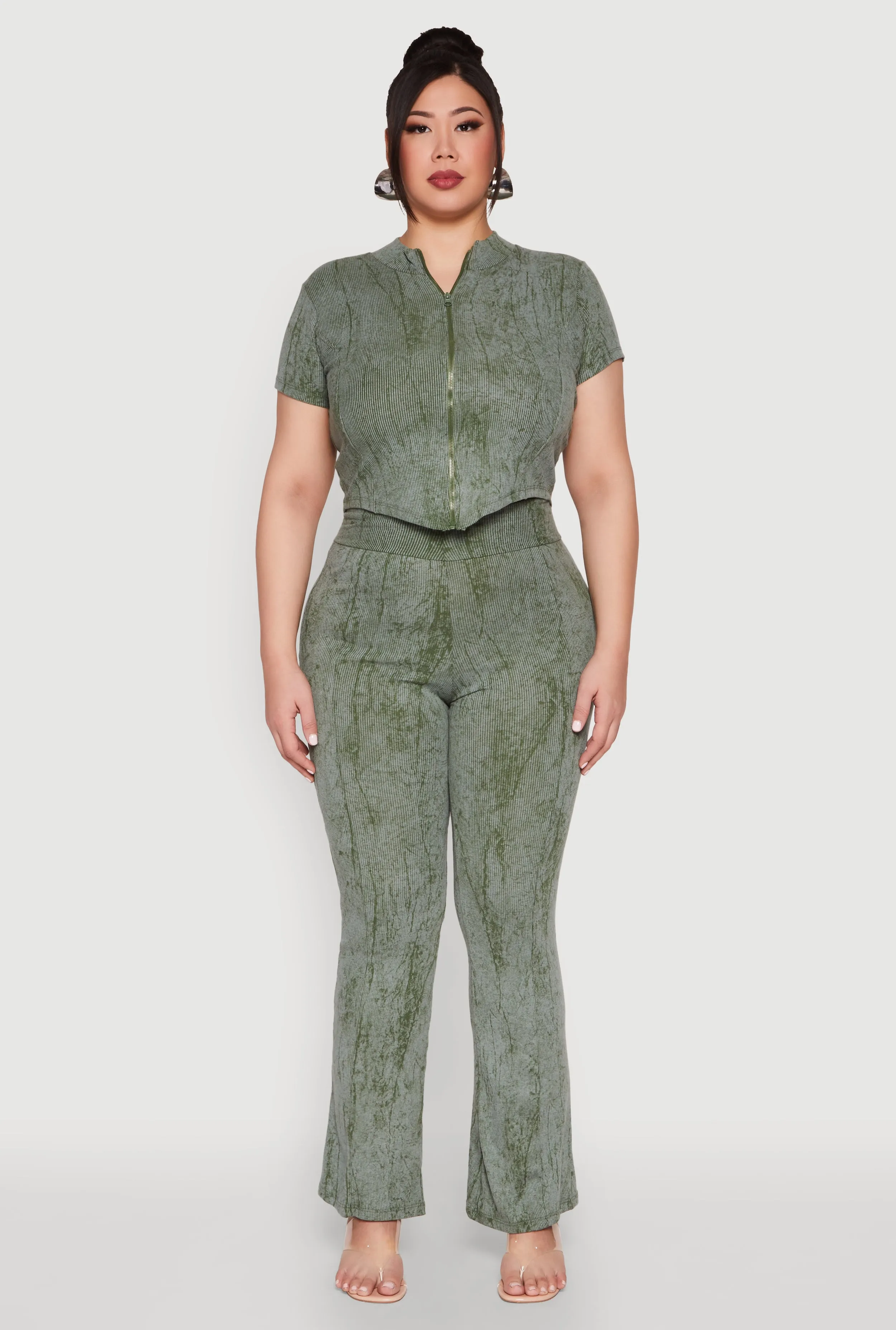 Plus Size Mineral Wash Zip Front Top sold by Rainbow product image thumbnail 3