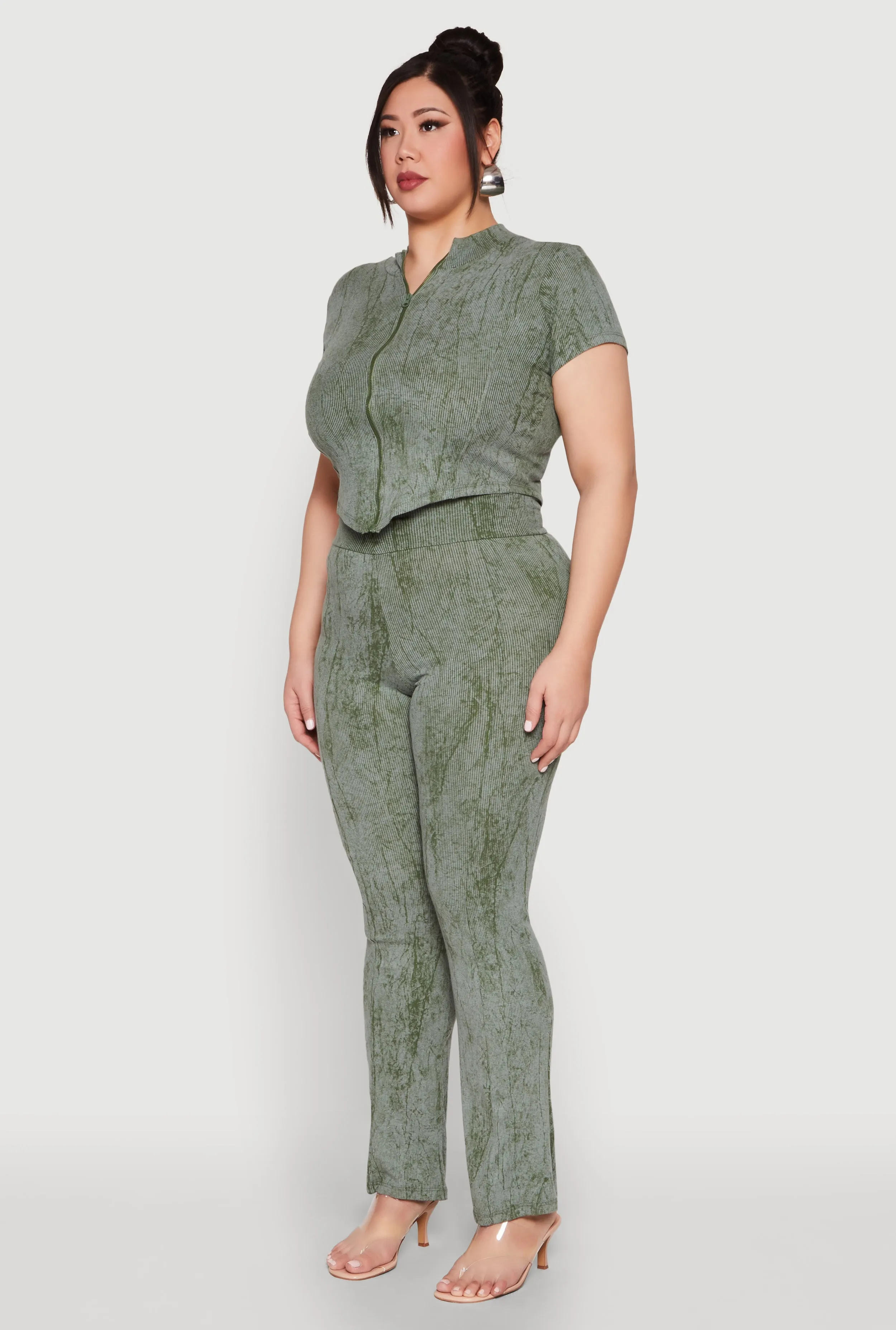 Plus Size Mineral Wash Zip Front Top sold by Rainbow product image thumbnail 5