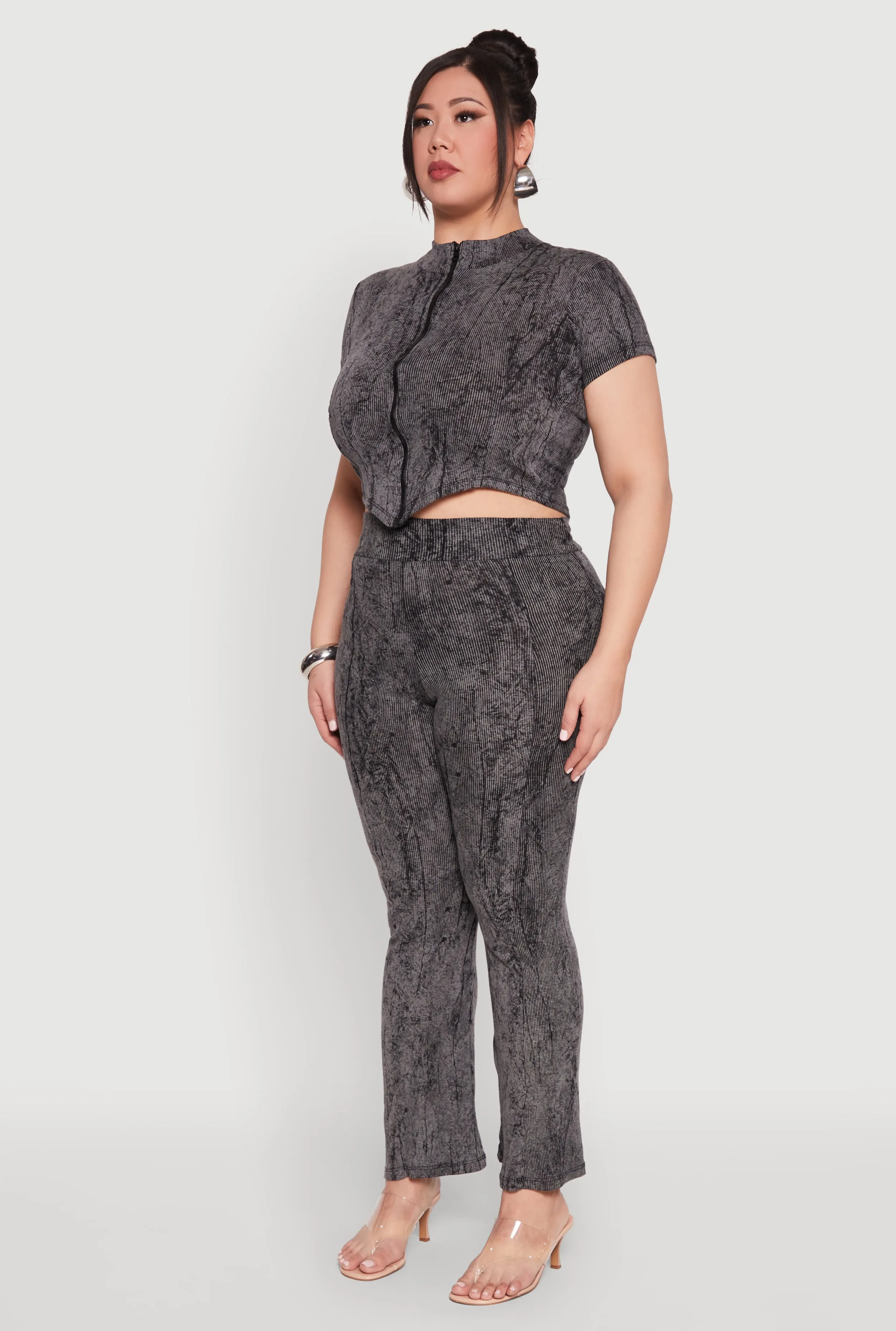 Plus Size Mineral Wash Zip Front Top sold by Rainbow product image thumbnail 5