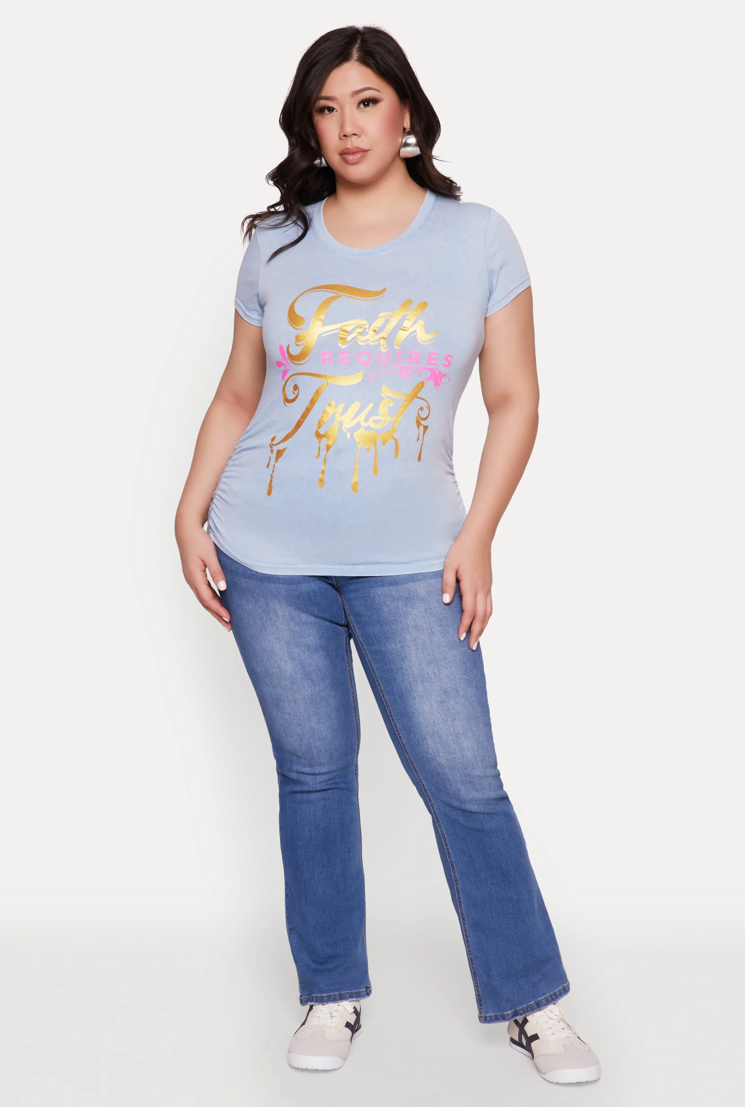 Plus Size Mineral Wash Faith Graphic Tee sold by Rainbow product image thumbnail 3
