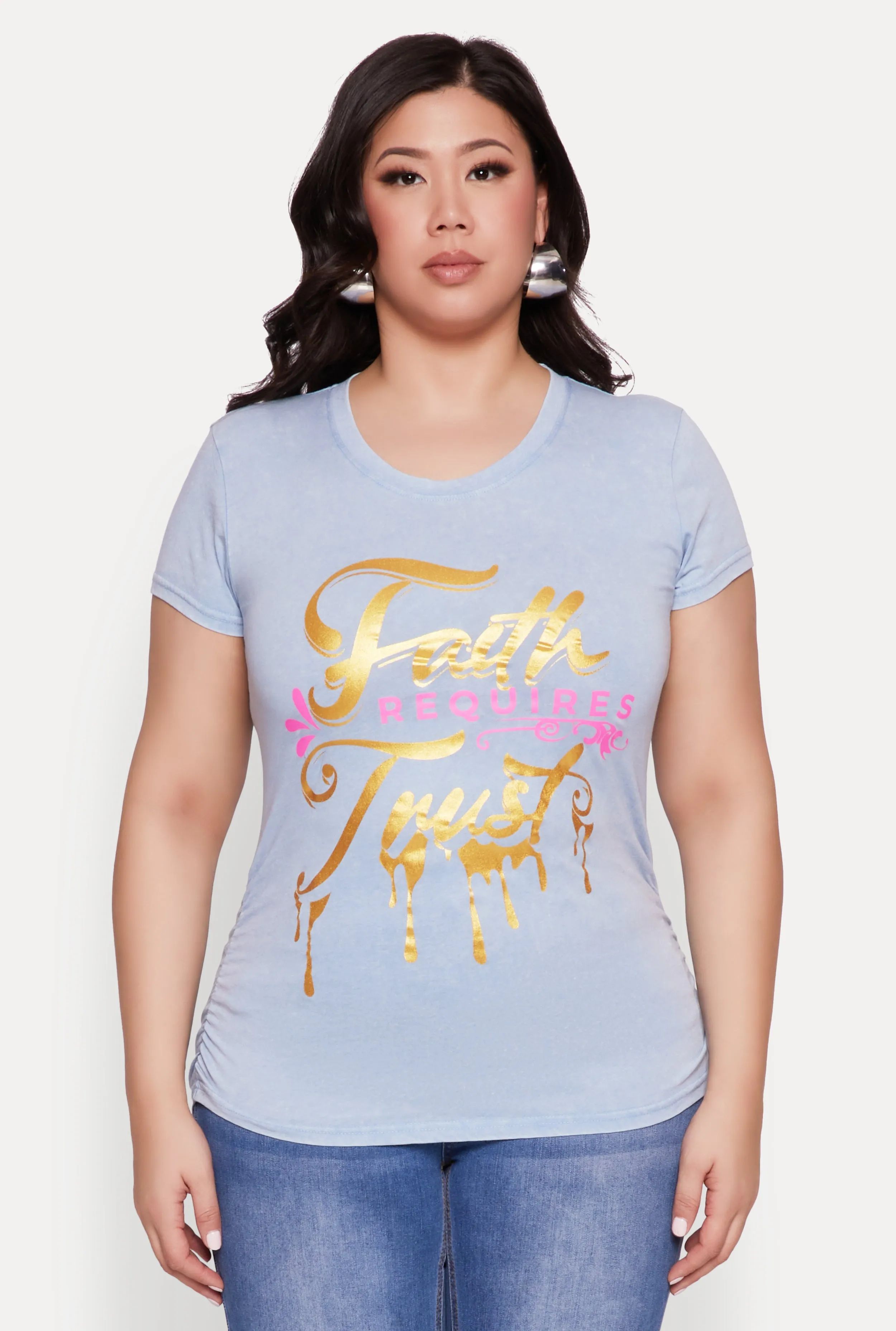 Plus Size Mineral Wash Faith Graphic Tee sold by Rainbow product image thumbnail 2
