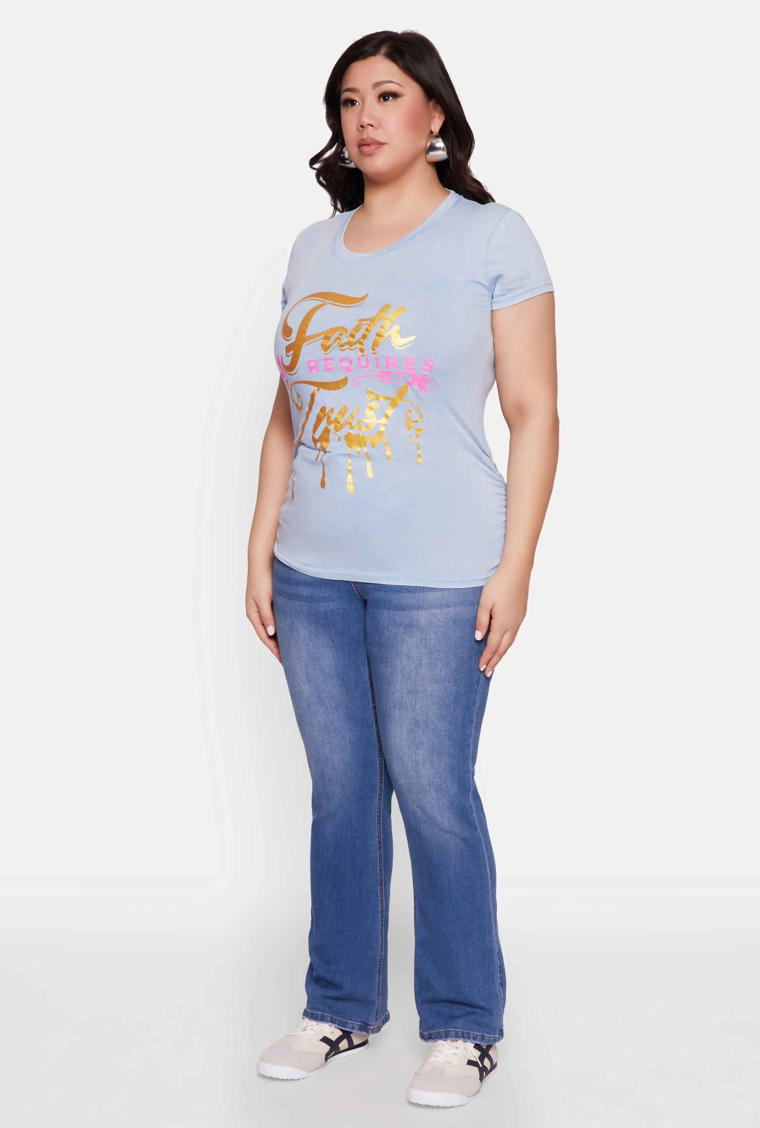 Plus Size Mineral Wash Faith Graphic Tee sold by Rainbow product image thumbnail 5