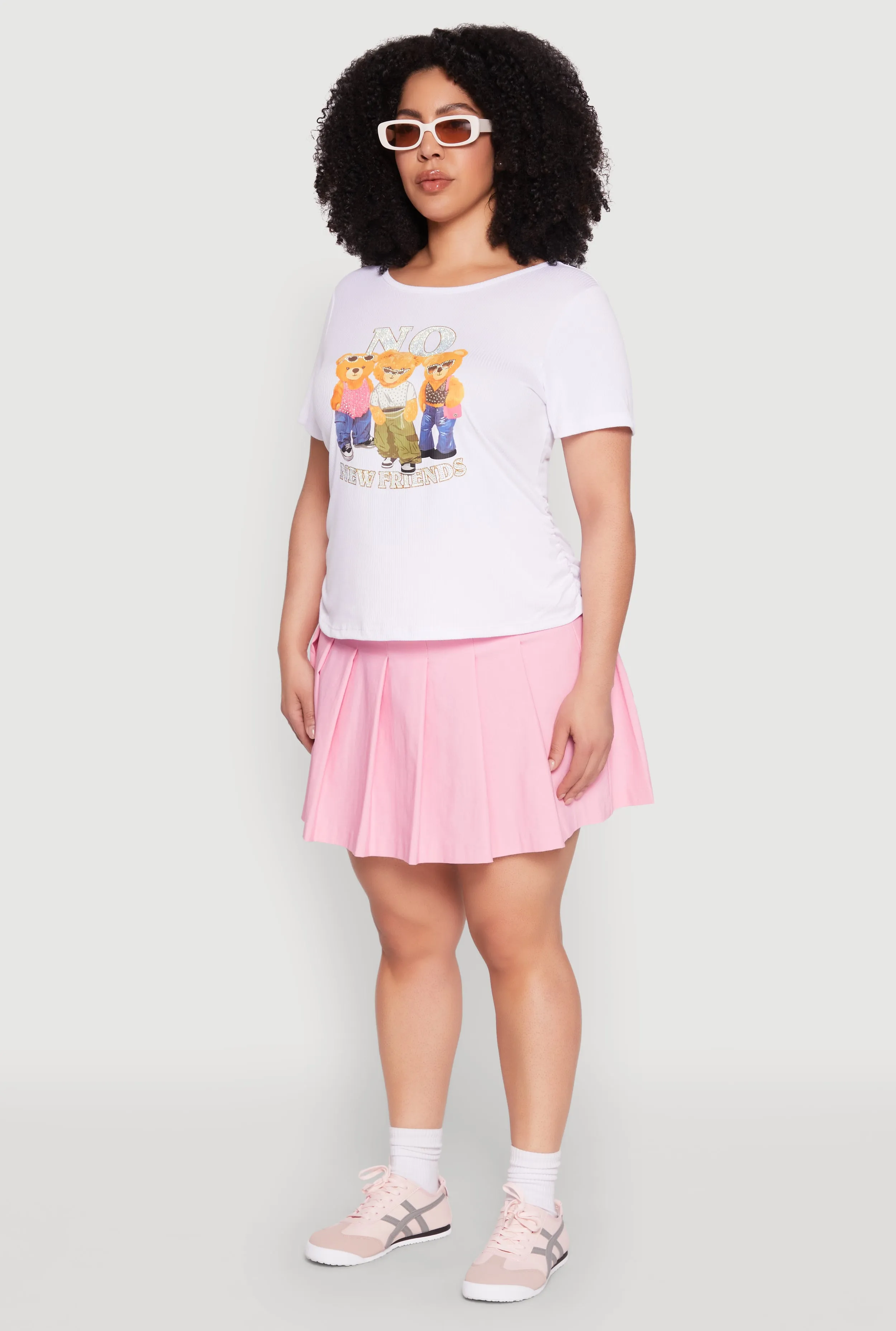 Plus Size Rib Knit No New Friends Graphic Tee sold by Rainbow product image thumbnail 5