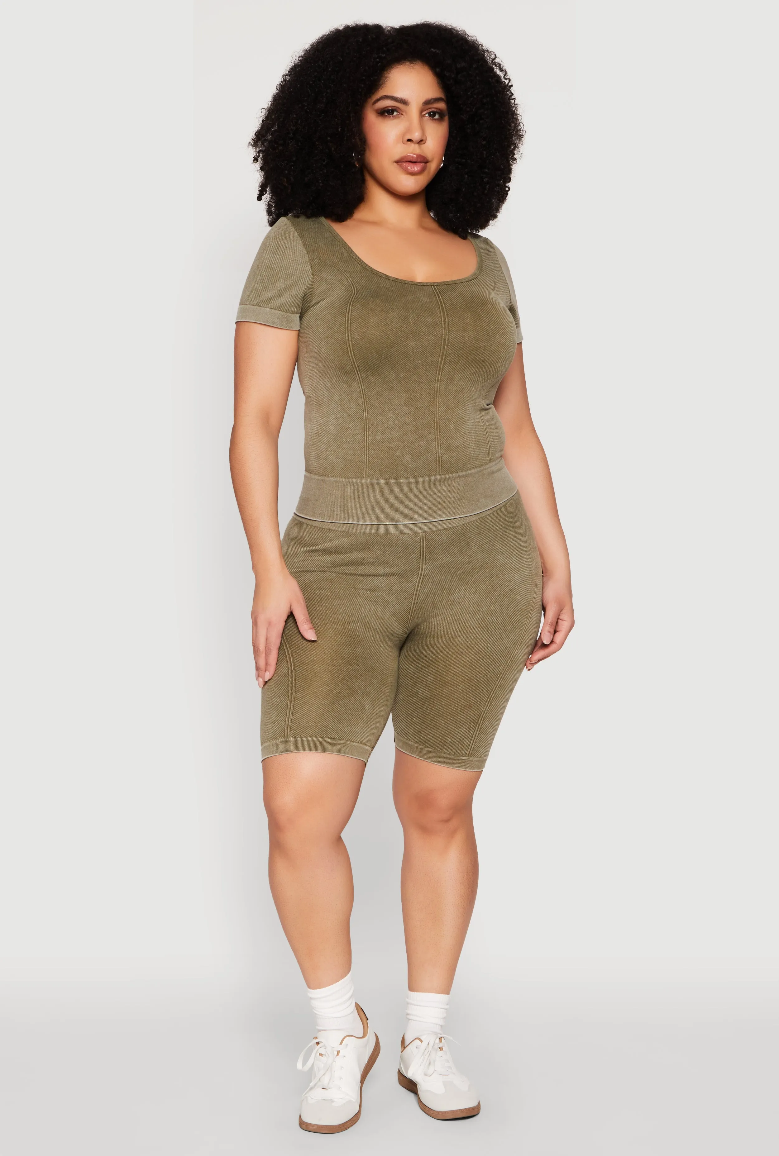 Plus Size Mineral Wash Scoop Neck Tee sold by Rainbow product image thumbnail 3