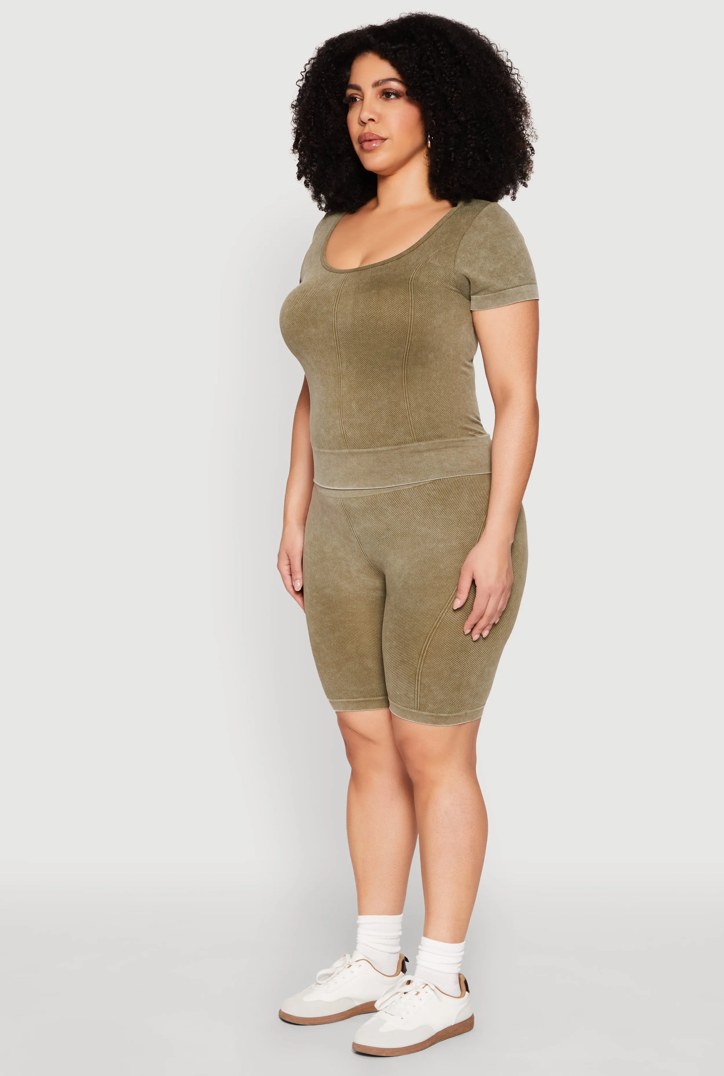 Plus Size Mineral Wash Scoop Neck Tee sold by Rainbow product image thumbnail 5