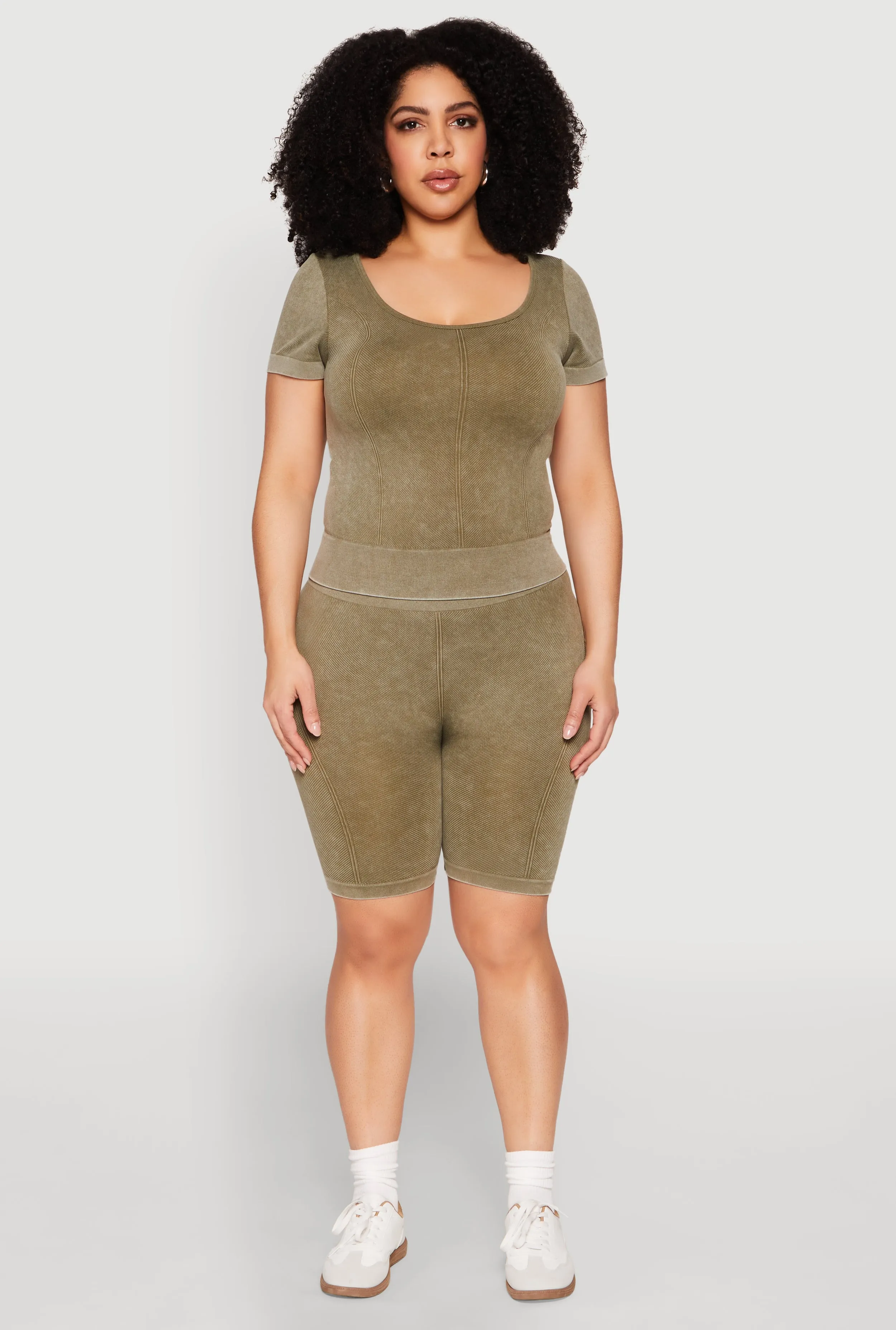 Plus Size Mineral Wash Scoop Neck Tee sold by Rainbow product image thumbnail 2