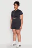 Plus Size Daisy Mineral Wash Seamless Zip Front Top sold by Rainbow
