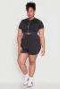 Plus Size Daisy Mineral Wash Seamless Zip Front Top sold by Rainbow