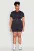 Plus Size Daisy Mineral Wash Seamless Zip Front Top sold by Rainbow