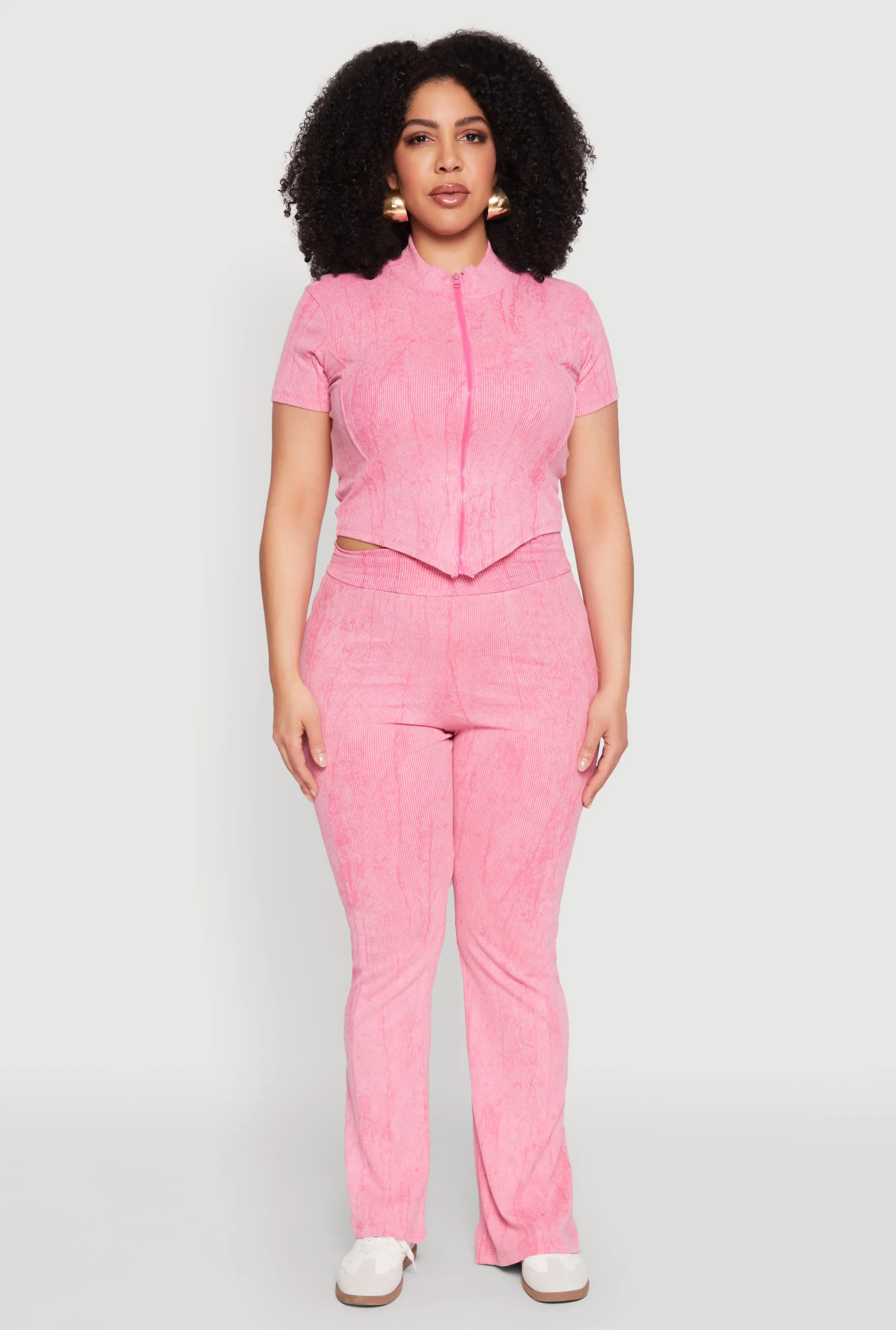 Plus Size Mineral Wash Zip Front Top sold by Rainbow product image thumbnail 3