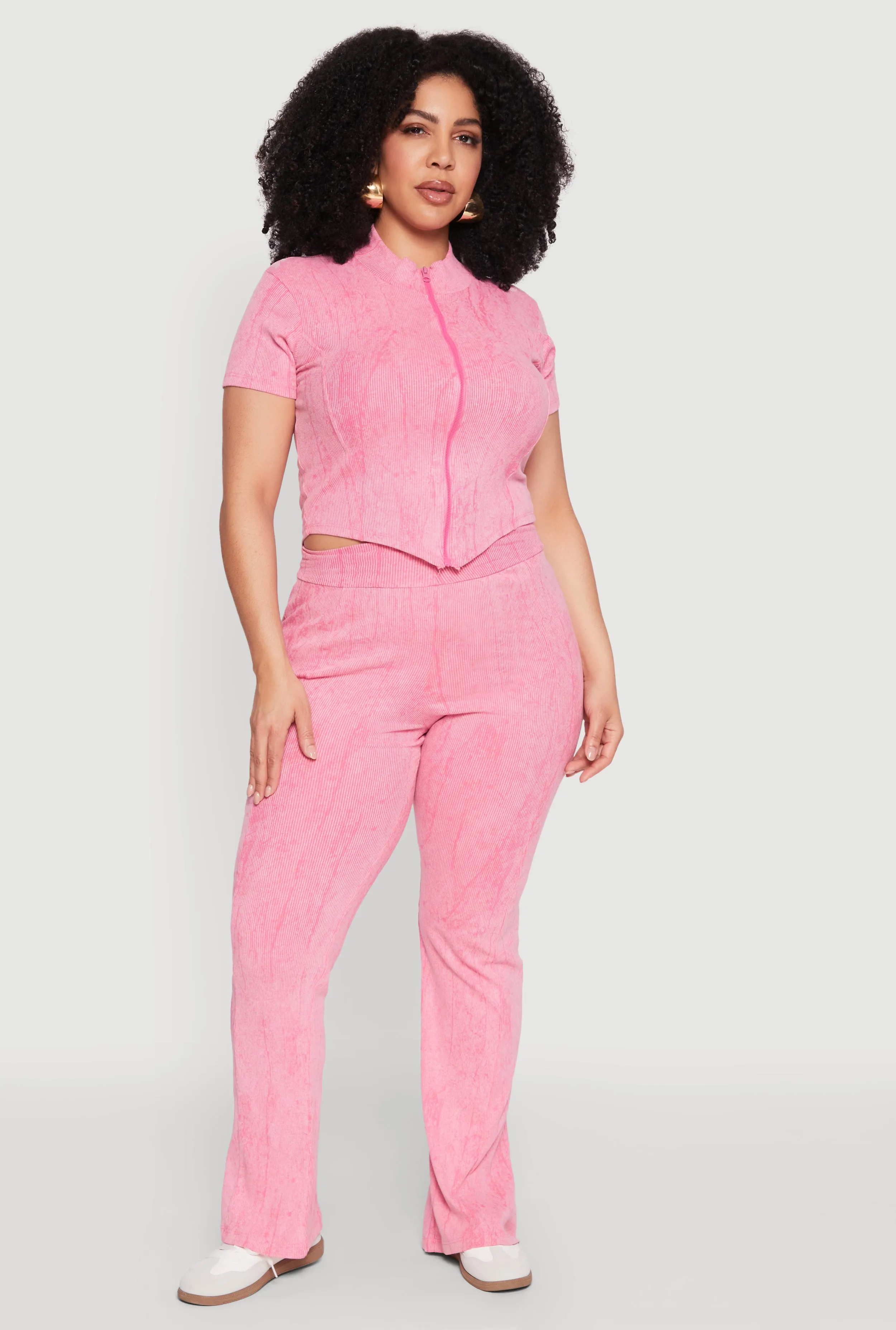 Plus Size Mineral Wash Zip Front Top sold by Rainbow product image thumbnail 2