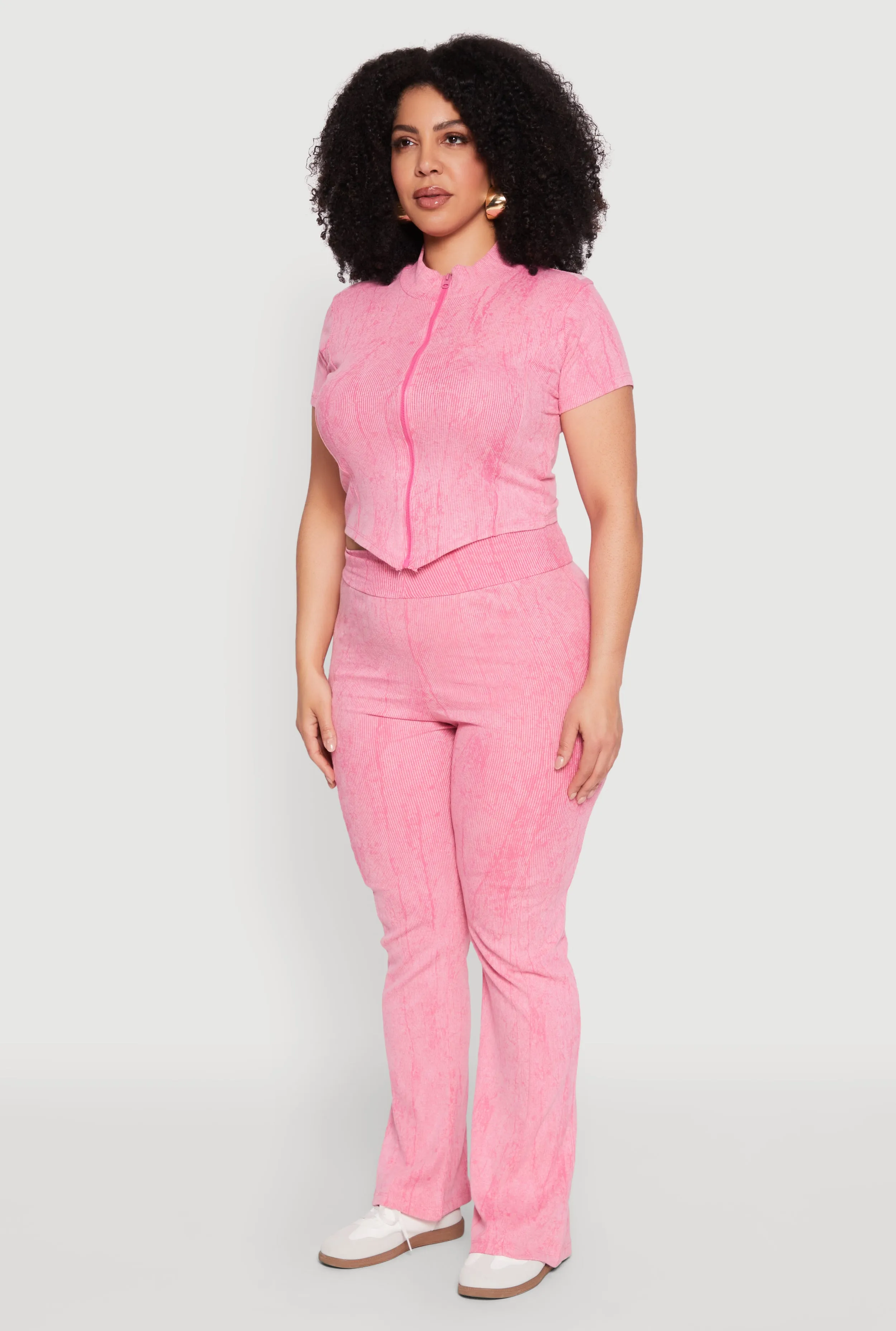 Plus Size Mineral Wash Zip Front Top sold by Rainbow product image thumbnail 5