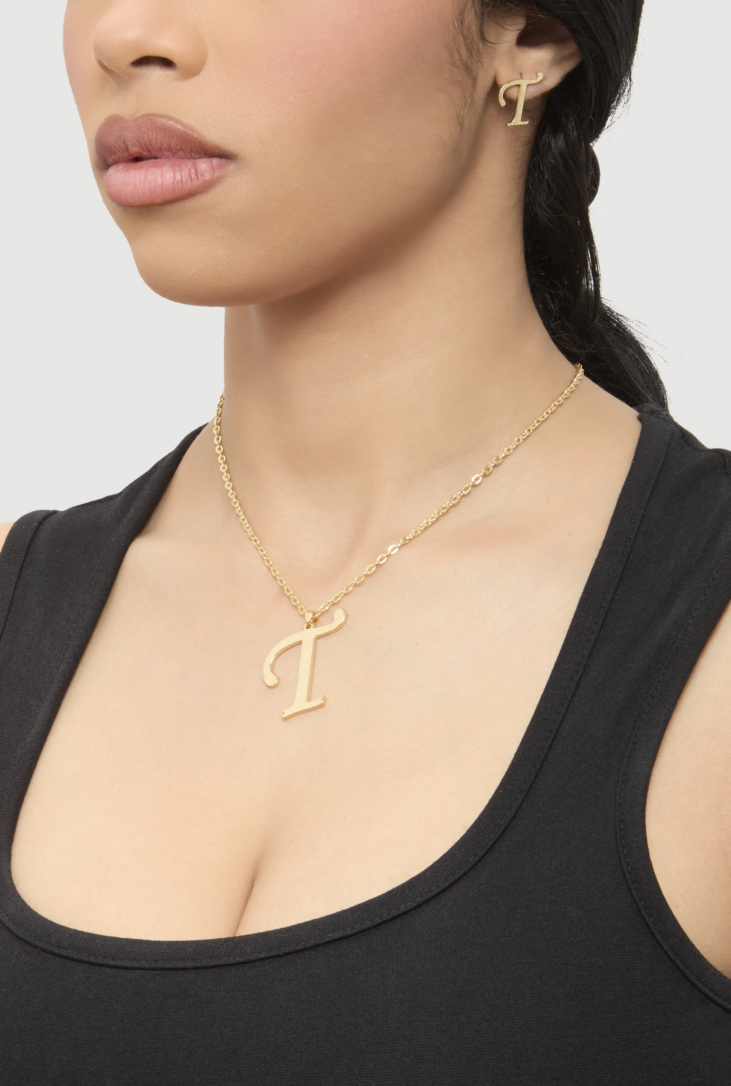 T Initial Necklace and Earrings sold by Rainbow product image thumbnail 2