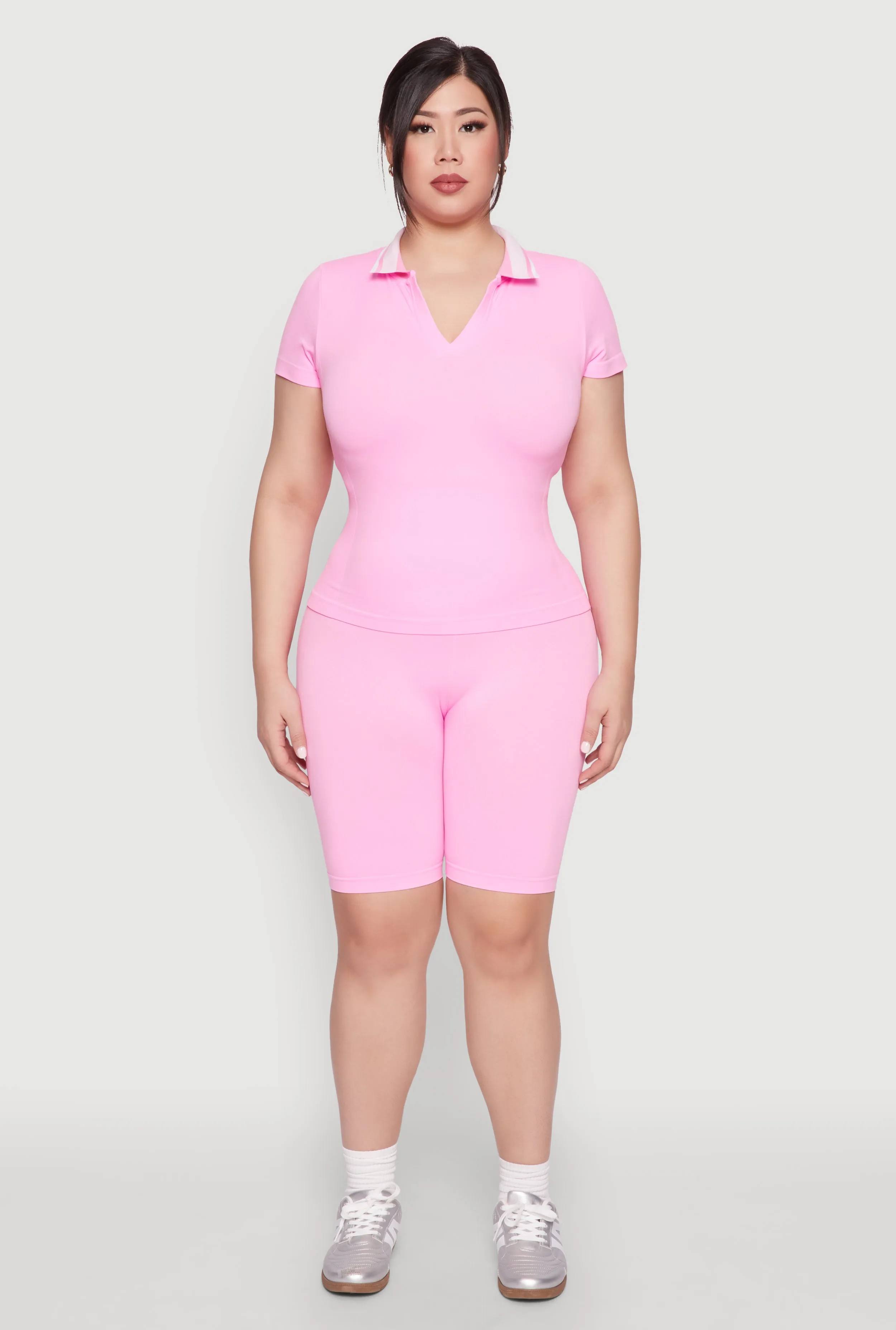 Plus Size Contrast Trim Polo Shirt sold by Rainbow product image thumbnail 2