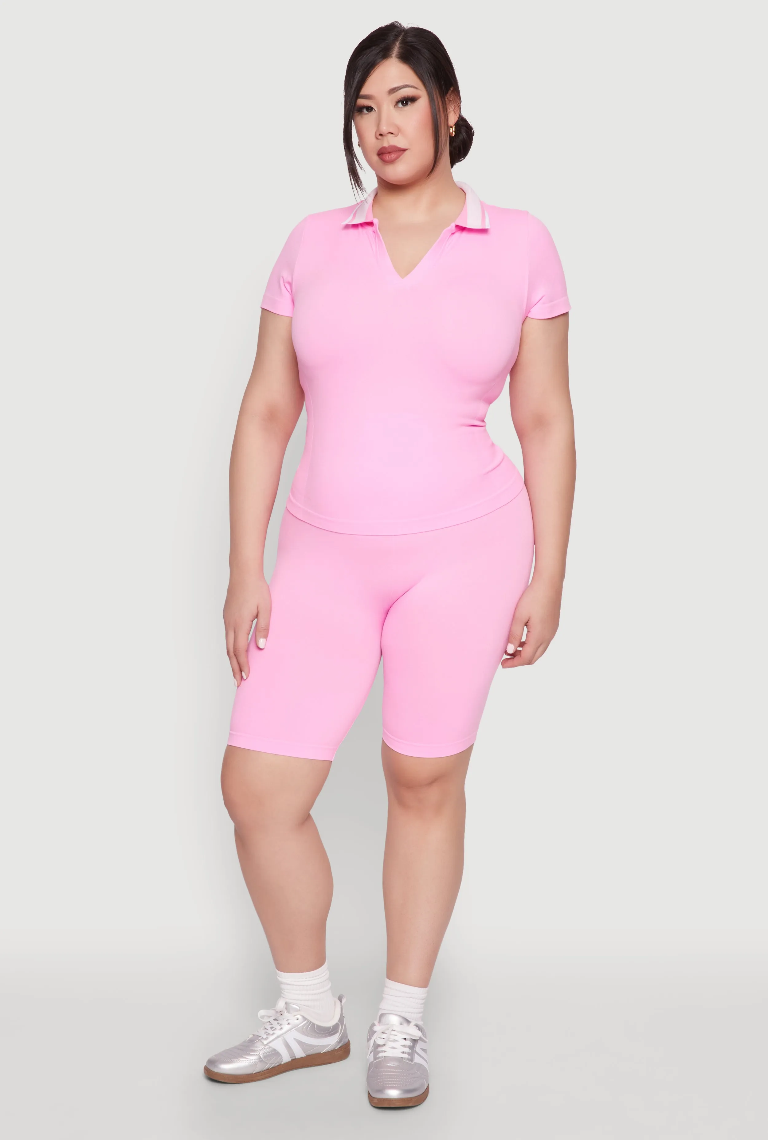 Plus Size Contrast Trim Polo Shirt sold by Rainbow product image thumbnail 3