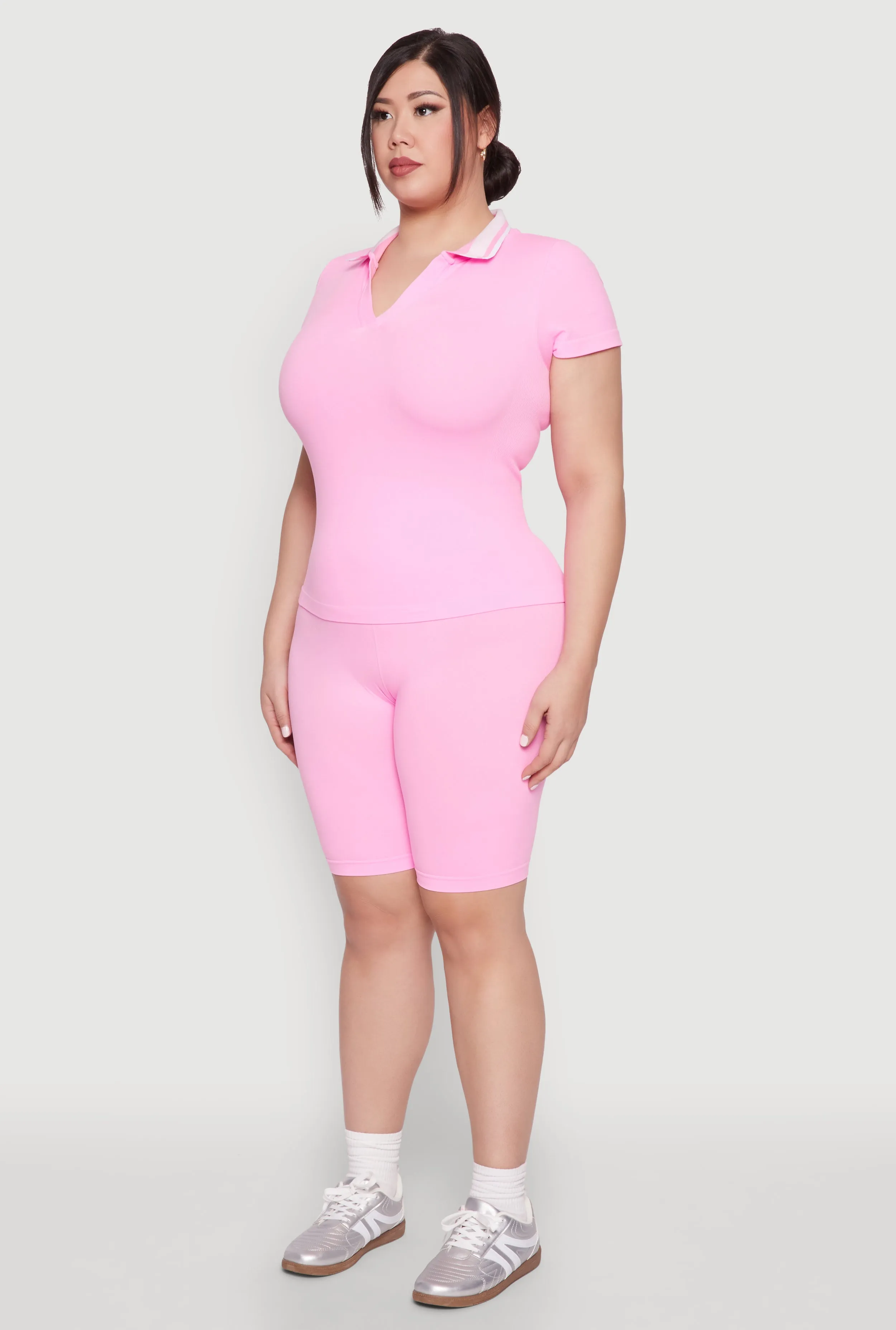 Plus Size Contrast Trim Polo Shirt sold by Rainbow product image thumbnail 5