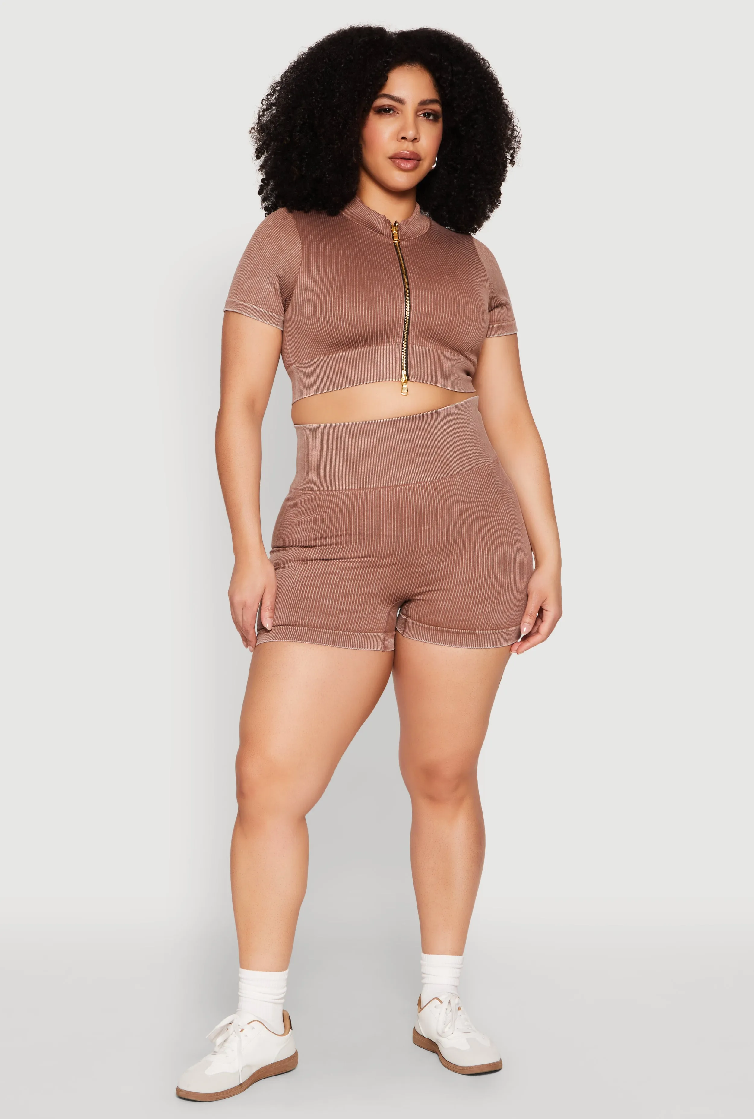 Plus Size Daisy Mineral Wash Seamless Bike Shorts sold by Rainbow product image thumbnail 2