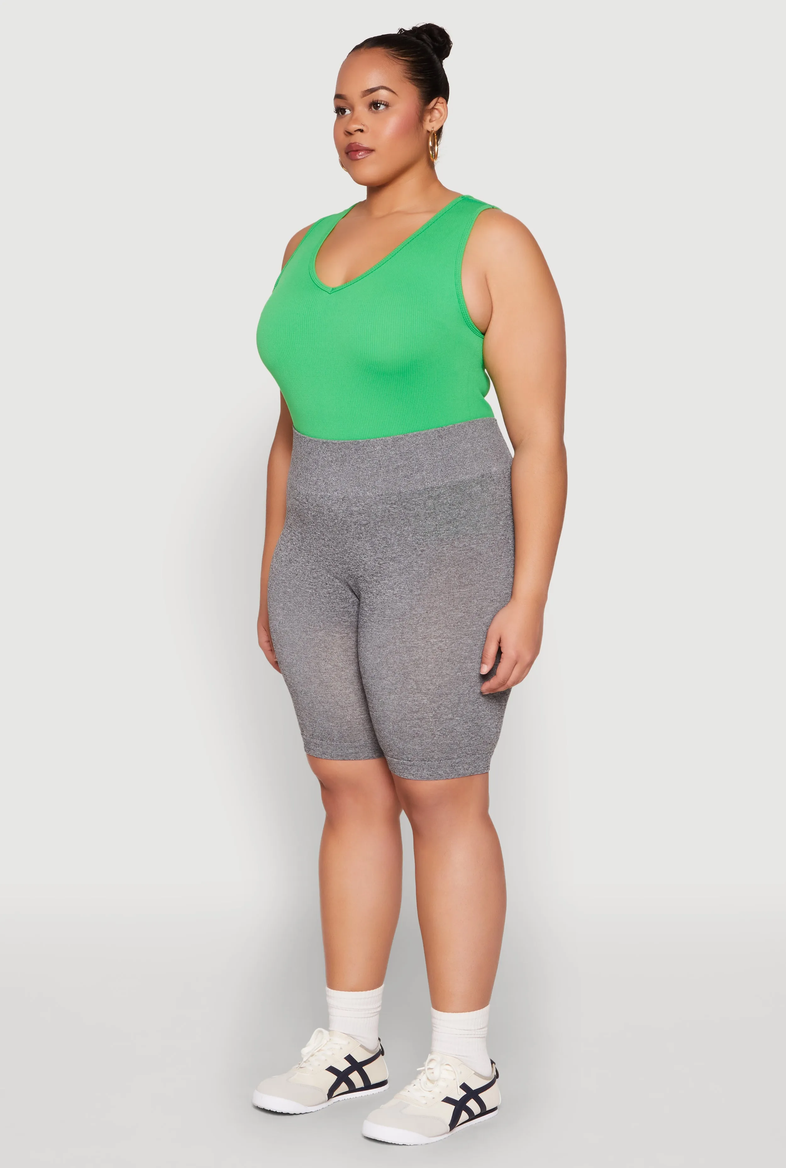 Plus Size High Waist Seamless Biker Shorts sold by Rainbow product image thumbnail 3