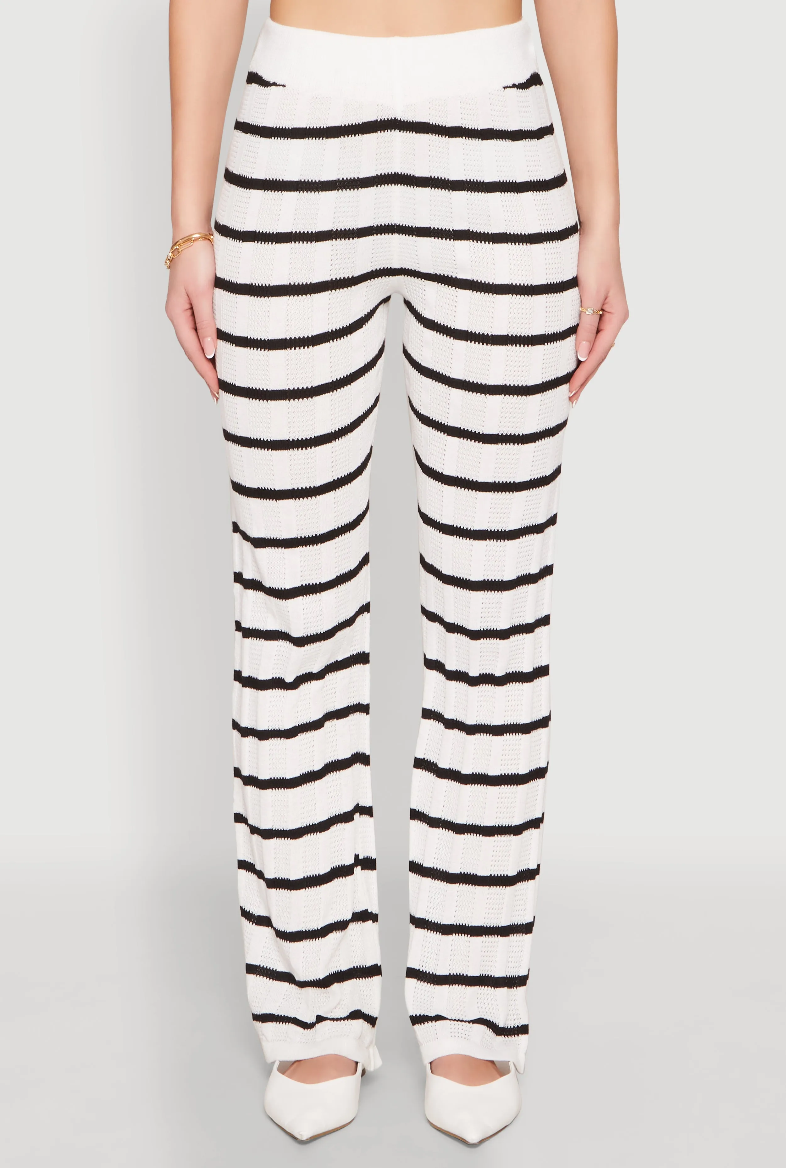 High Waisted Striped Crochet Pants sold by Rainbow product image thumbnail 3