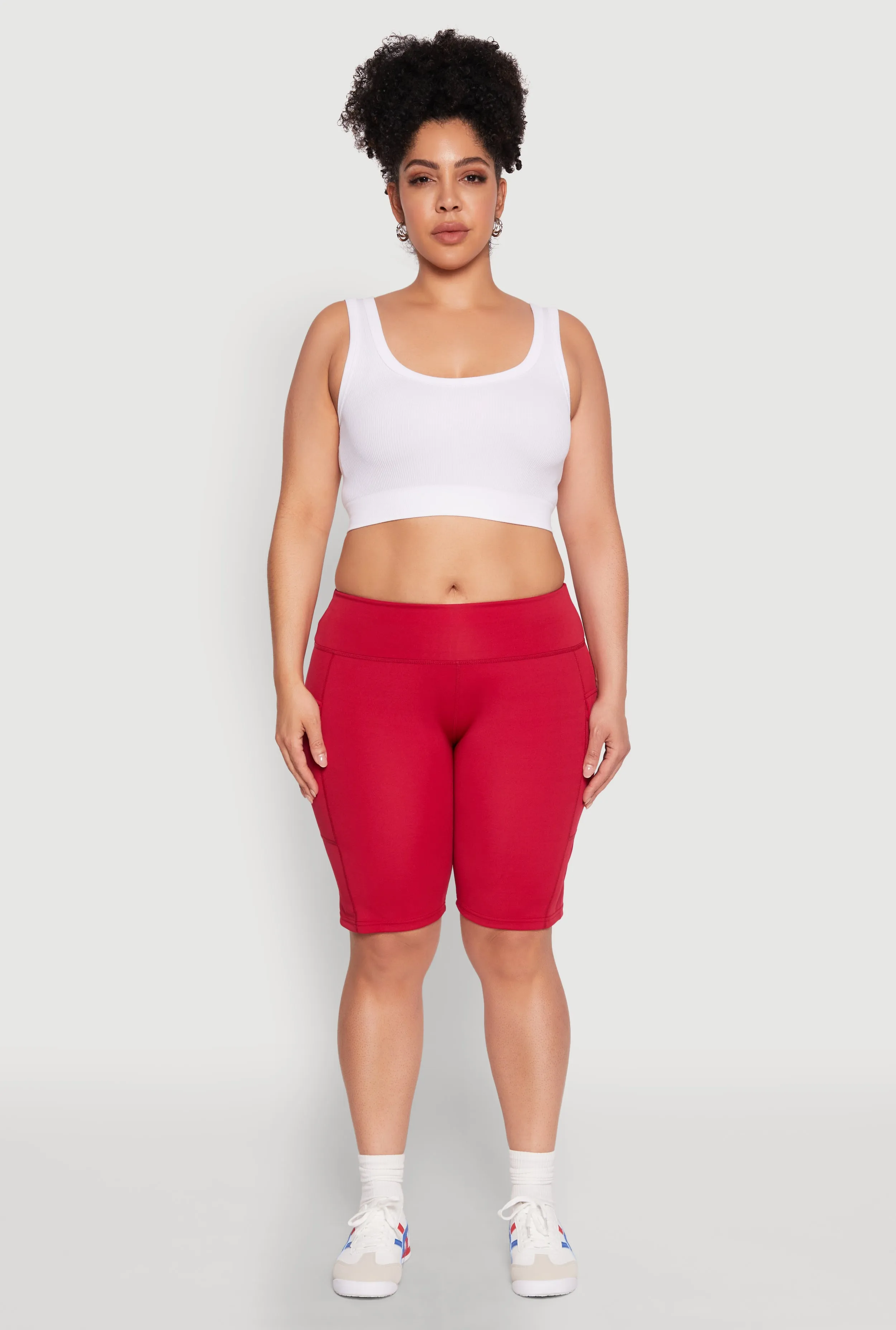 Plus Size High Waisted Cargo Pocket Biker Shorts sold by Rainbow product image thumbnail 2