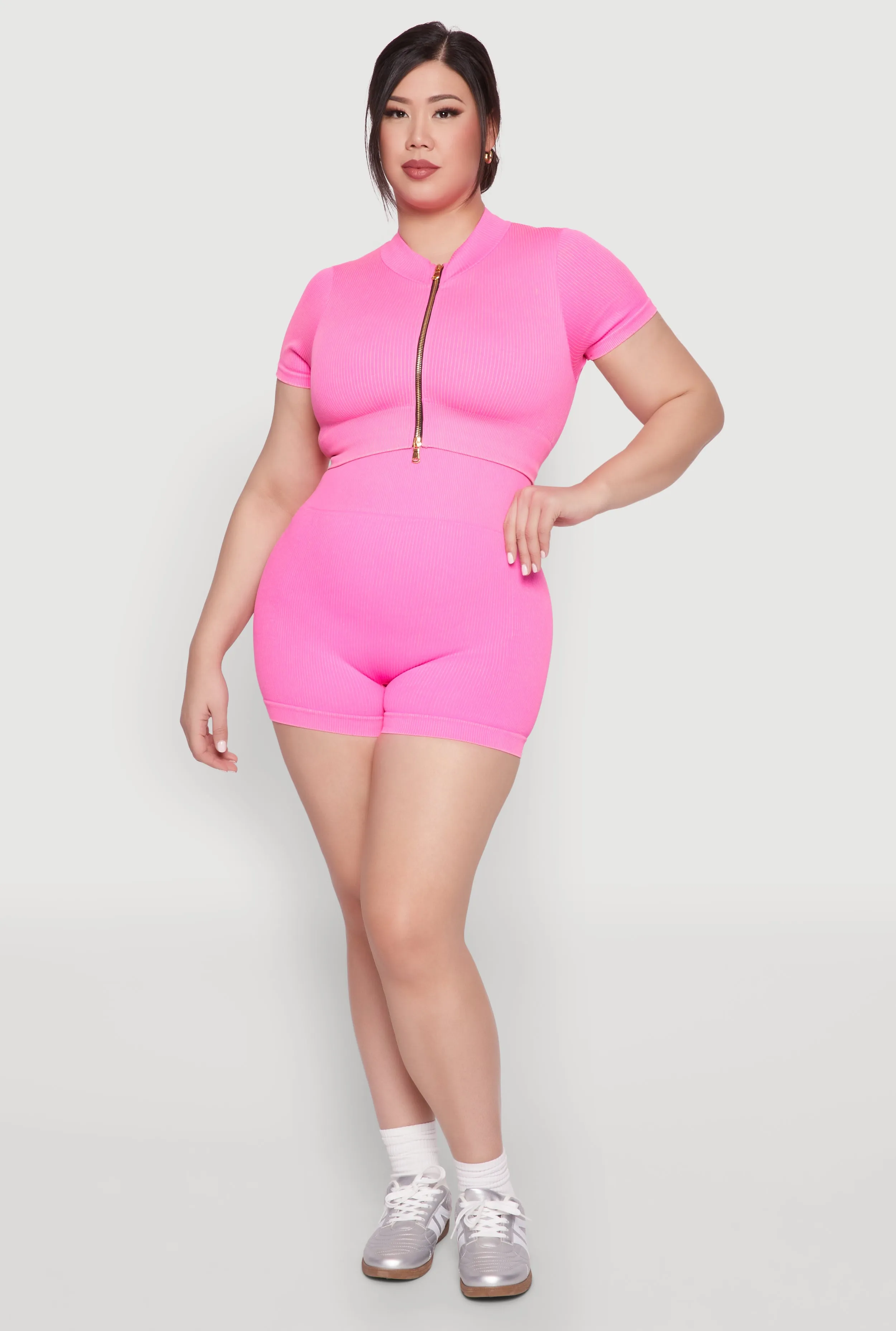 Plus Size Daisy Mineral Wash Seamless Bike Shorts sold by Rainbow product image thumbnail 2