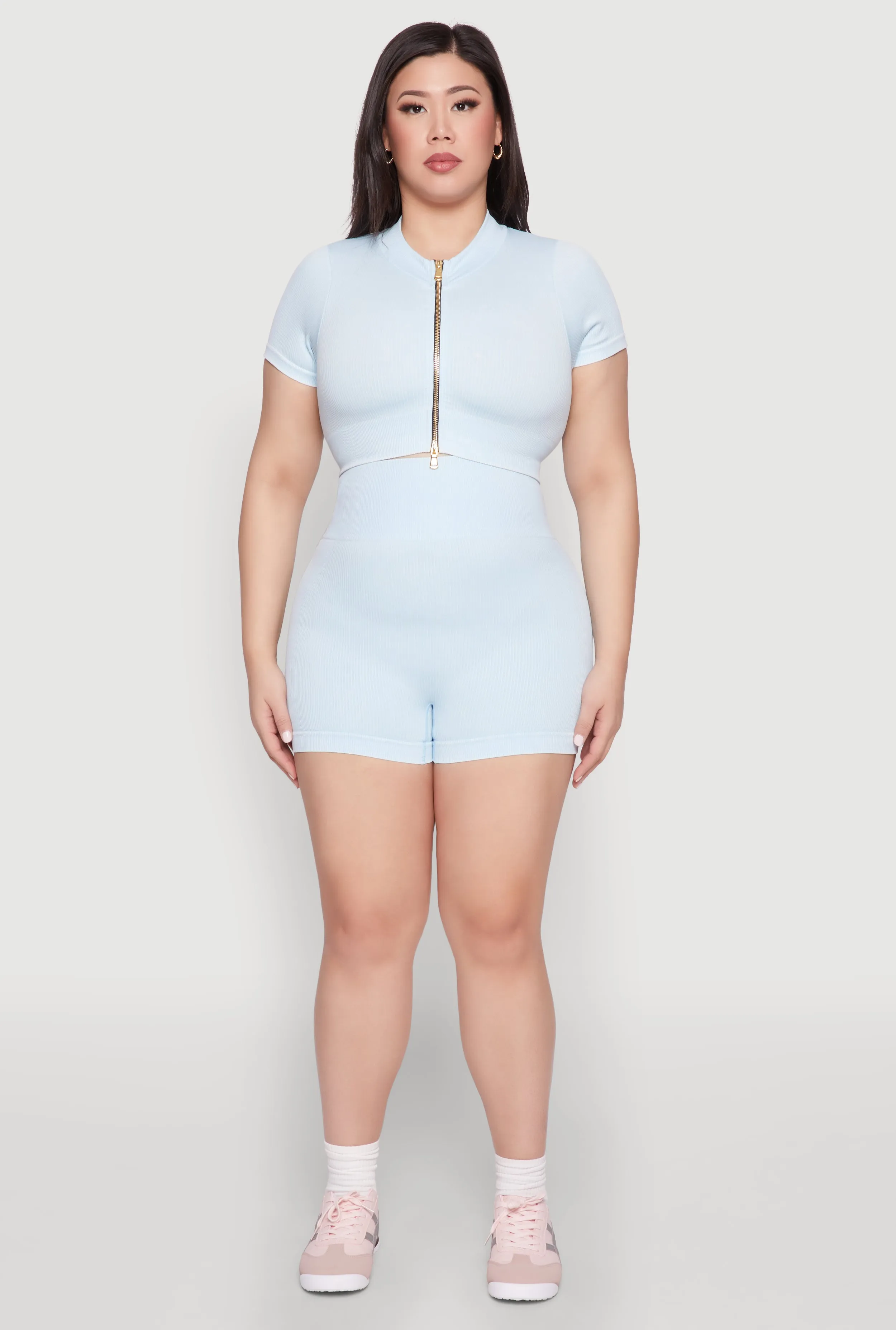 Plus Size Daisy Mineral Wash Seamless Zip Front Top sold by Rainbow product image thumbnail 2