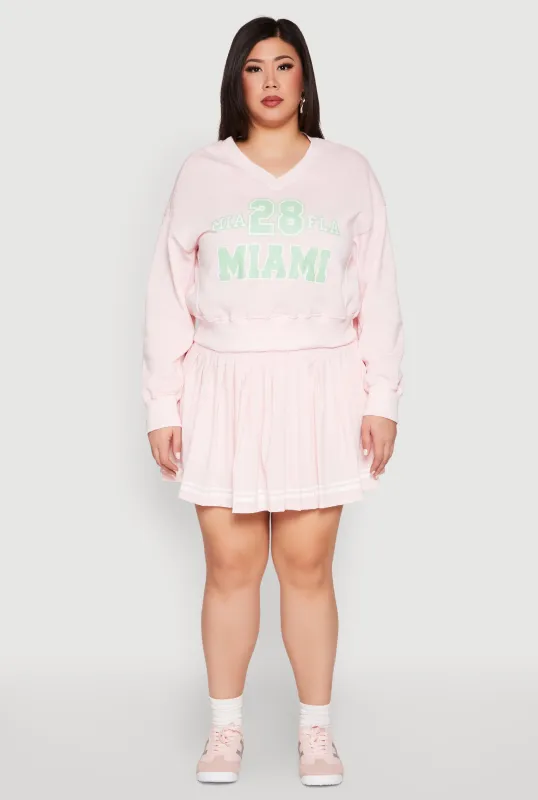 Plus Size Varsity Stripe Detail Tennis Skort sold by Rainbow