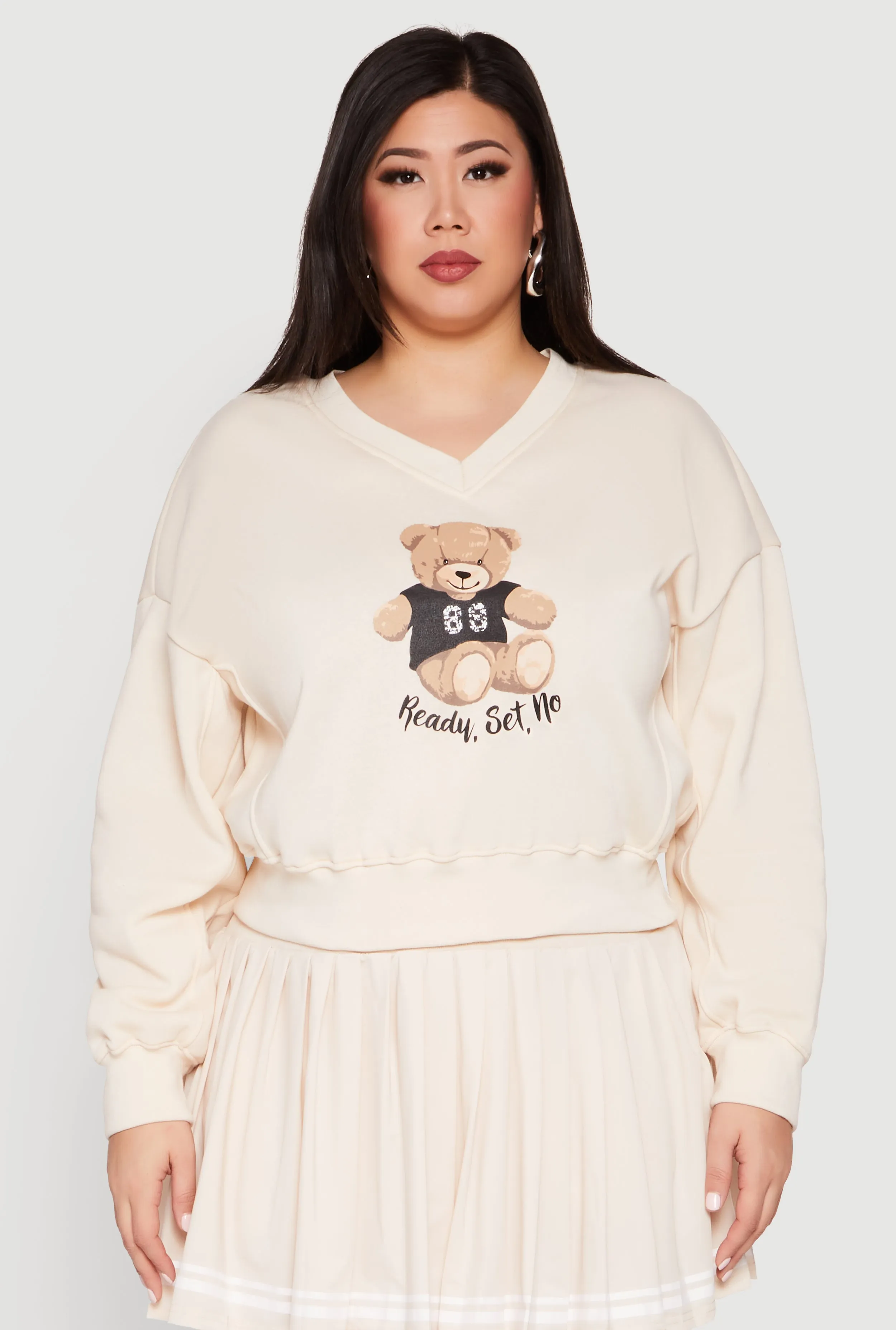 Plus Size V Neck Graphic Sweatshirt sold by Rainbow