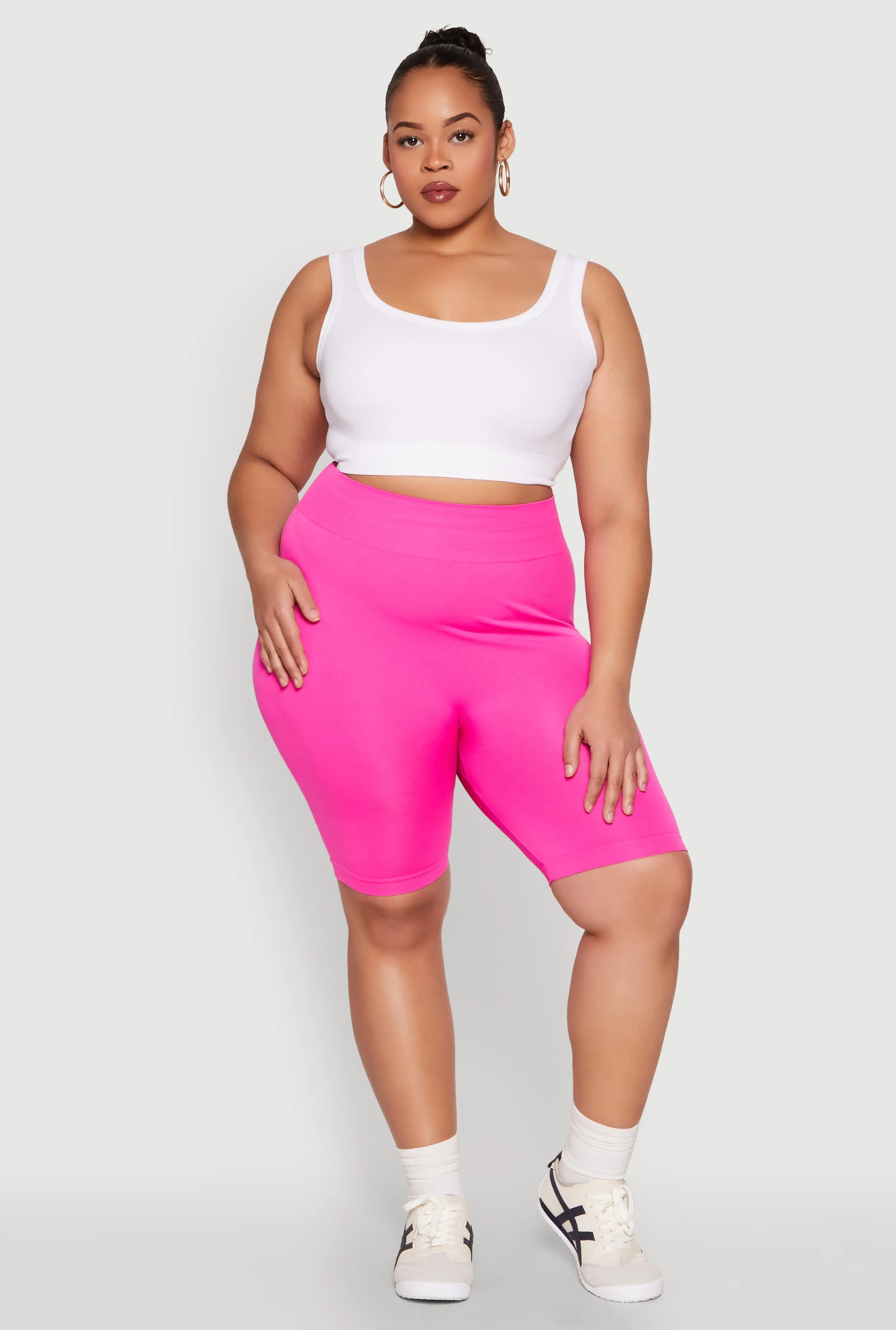 Plus Size High Waist Seamless Biker Shorts sold by Rainbow product image thumbnail 2